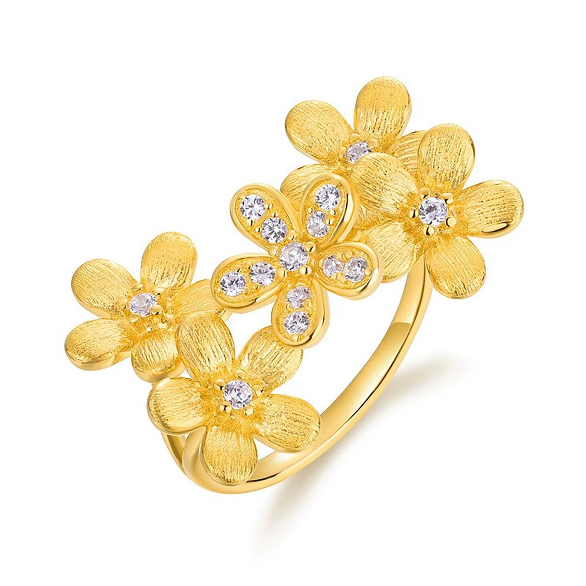 Sophia 10K Gold Floral Open Ring