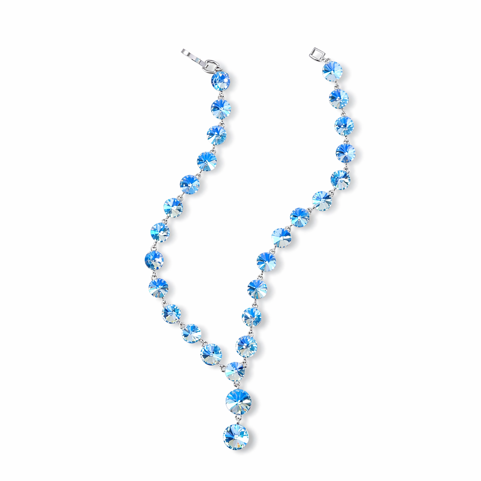 Sunnlind Blue Round Y Shape Necklace