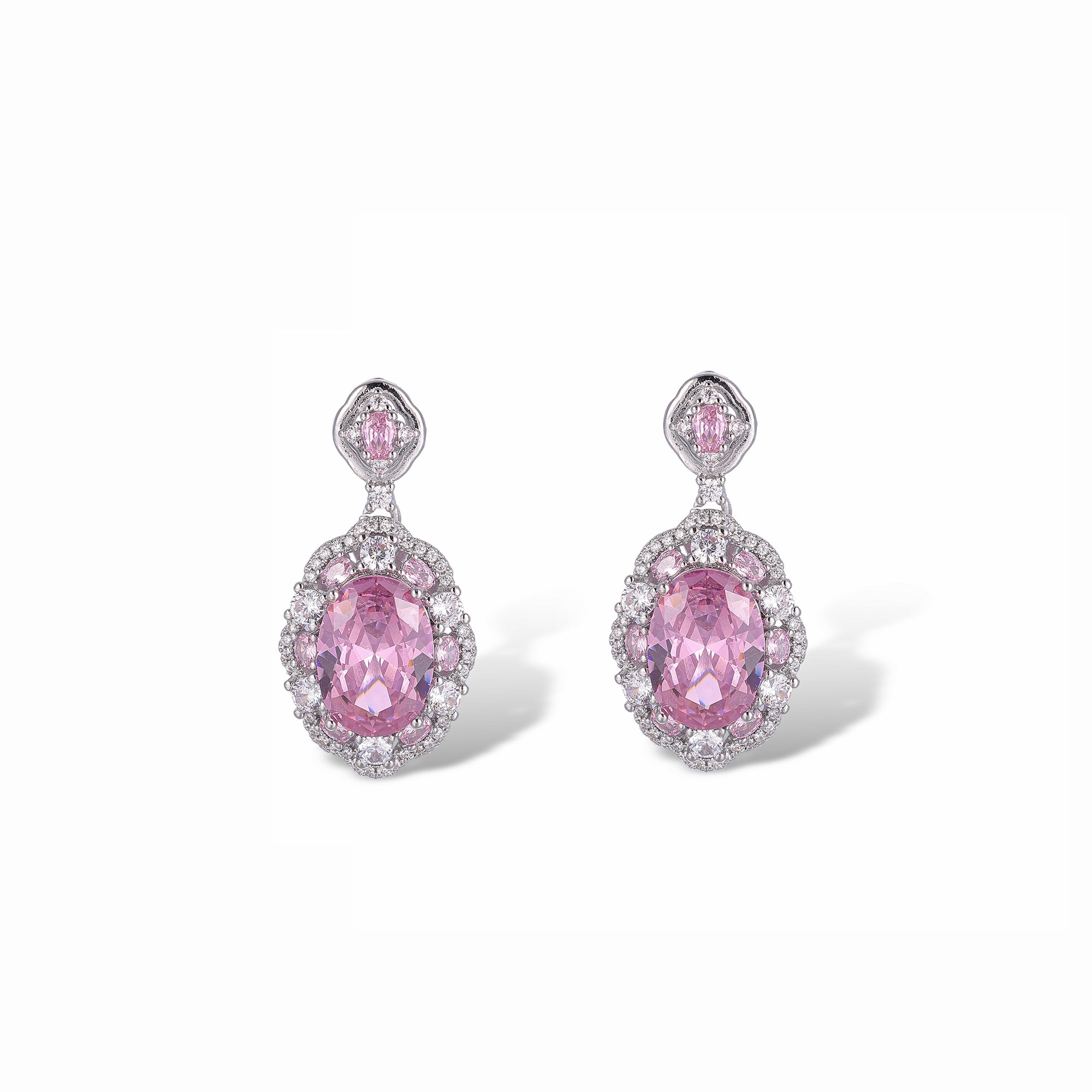 Susanne Pink Oval Earrings