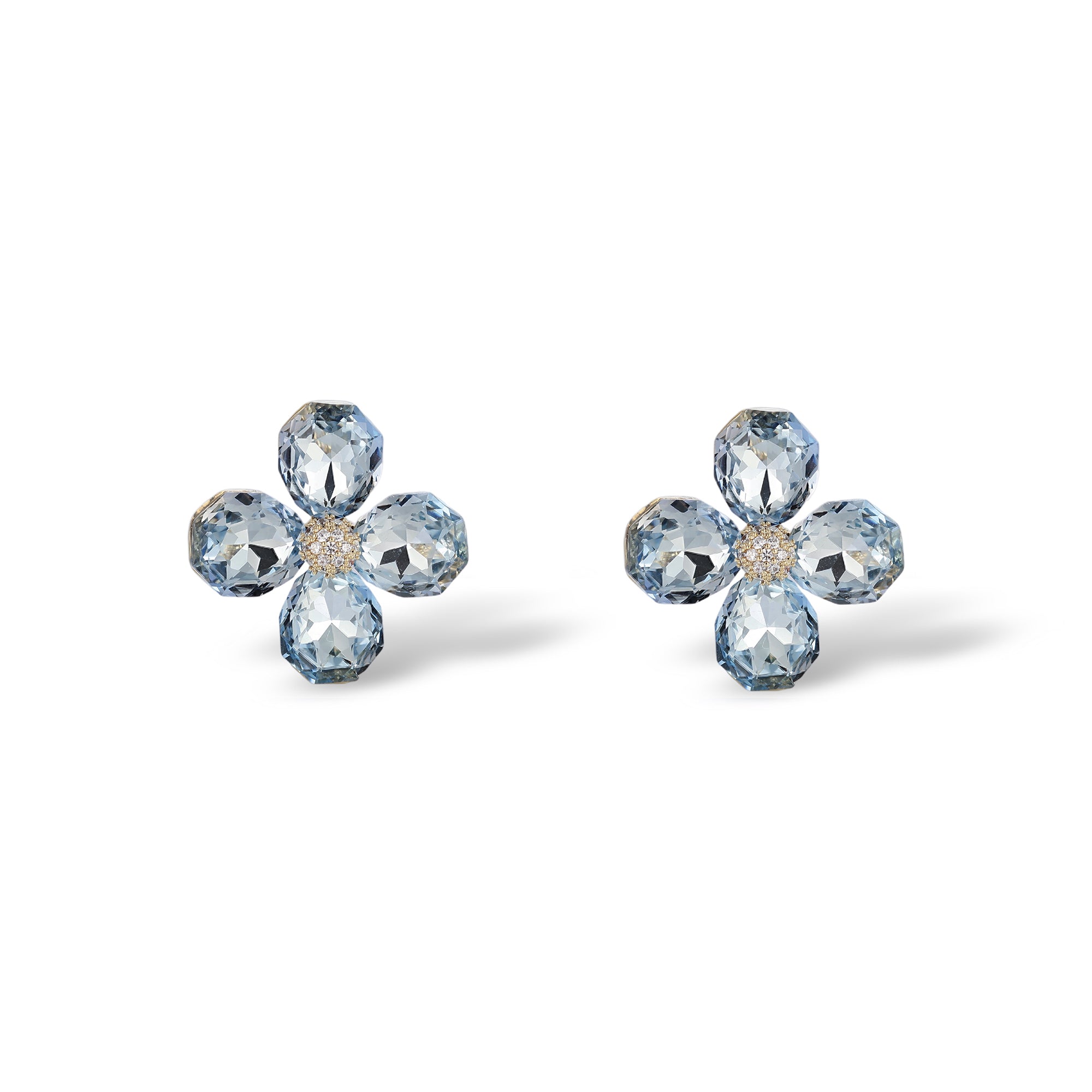 Tessa Blue Floral Stud Earrings