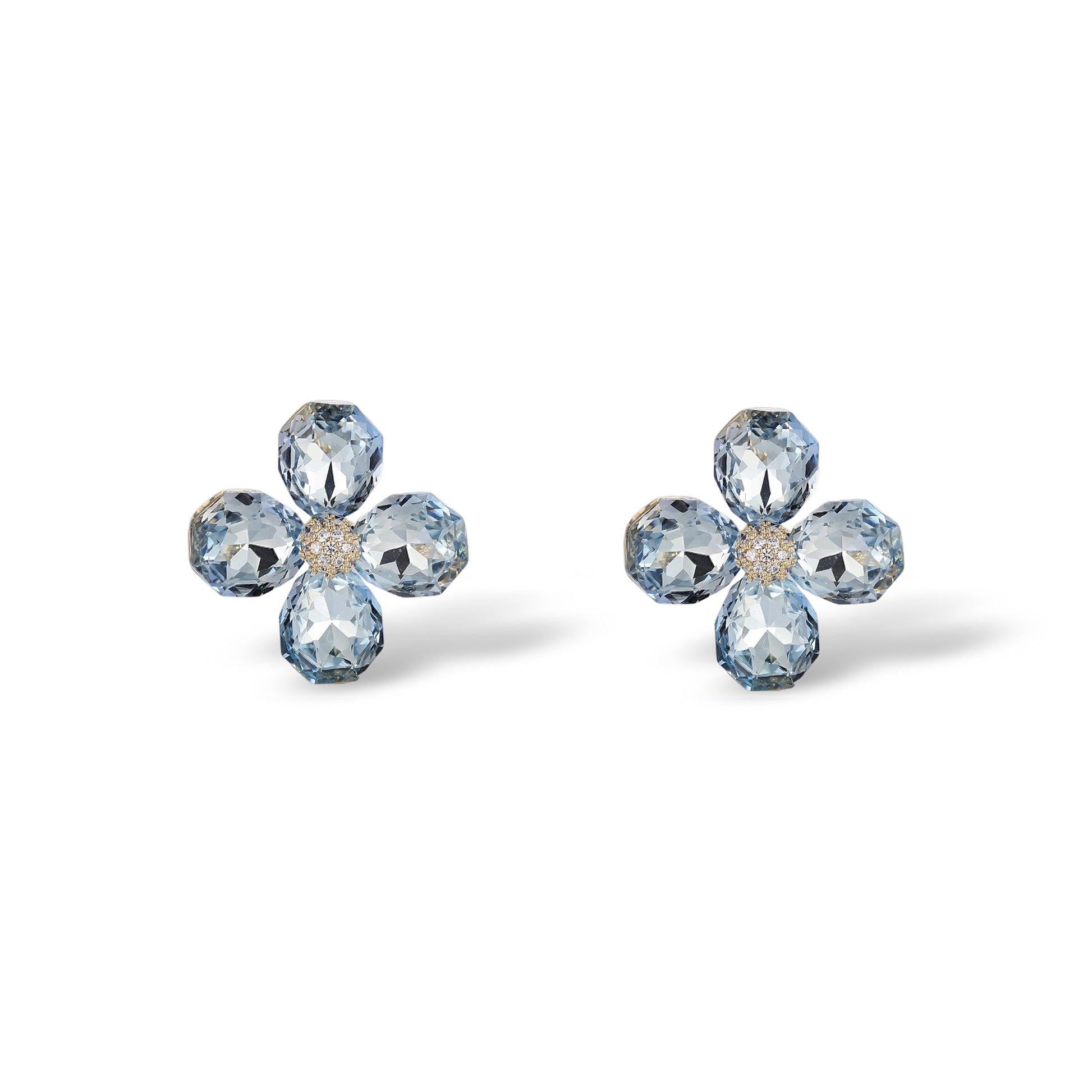 Tessa Blue Floral Stud Earrings