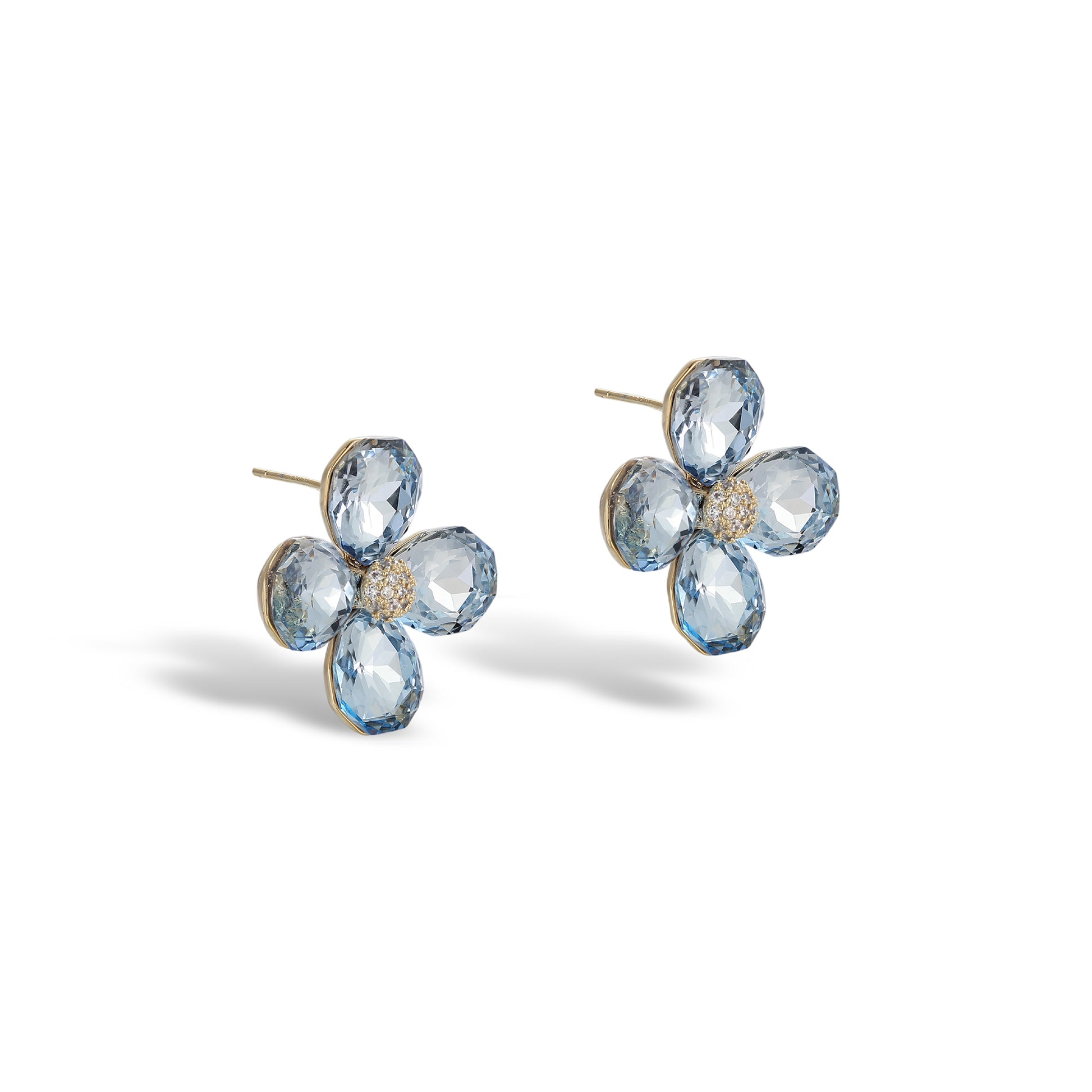 Tessa Blue Floral Stud Earrings