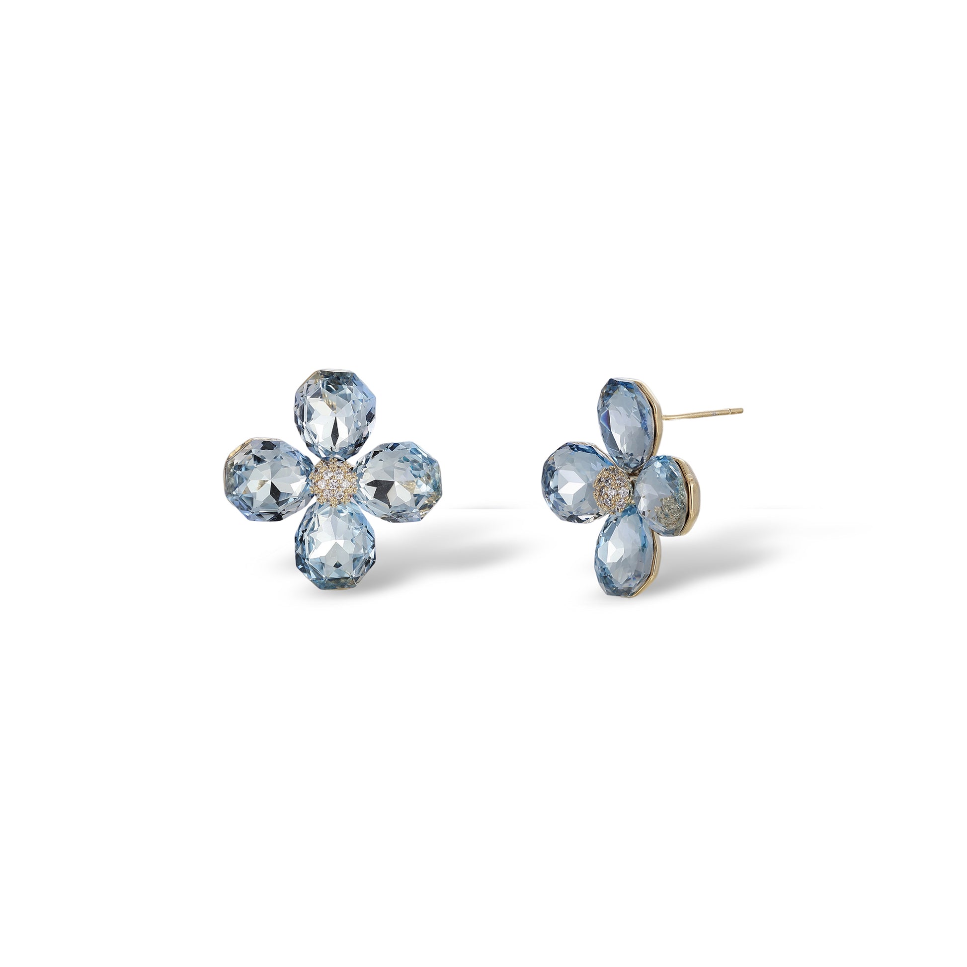Tessa Blue Floral Stud Earrings