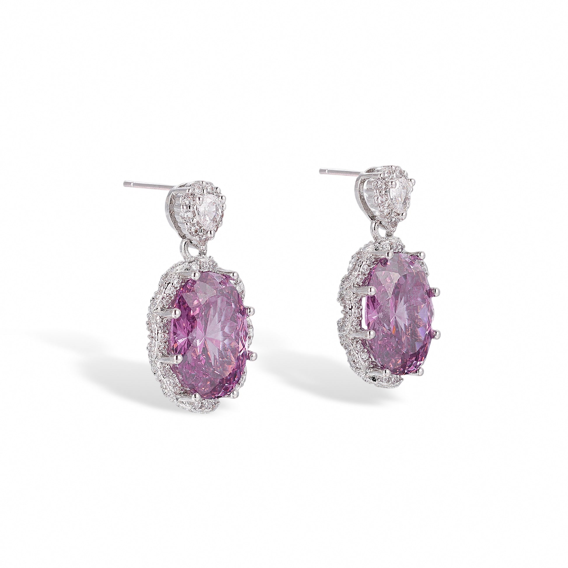 Theodlind Pink Oval Earrings