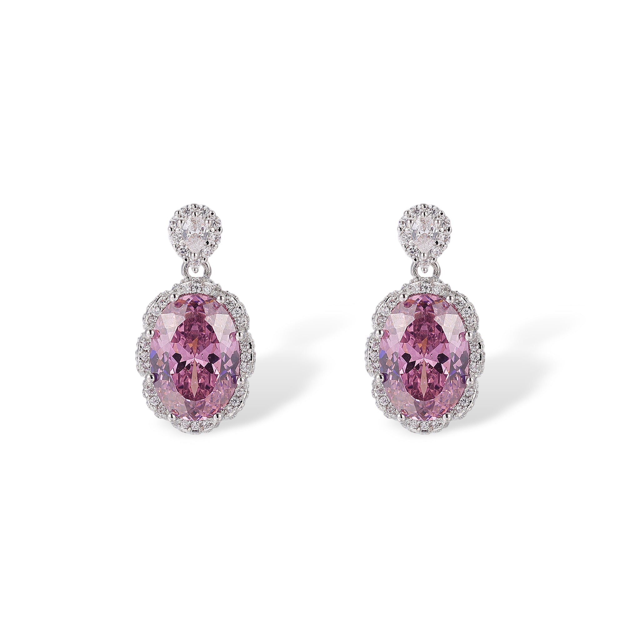 Theodlind Pink Oval Earrings
