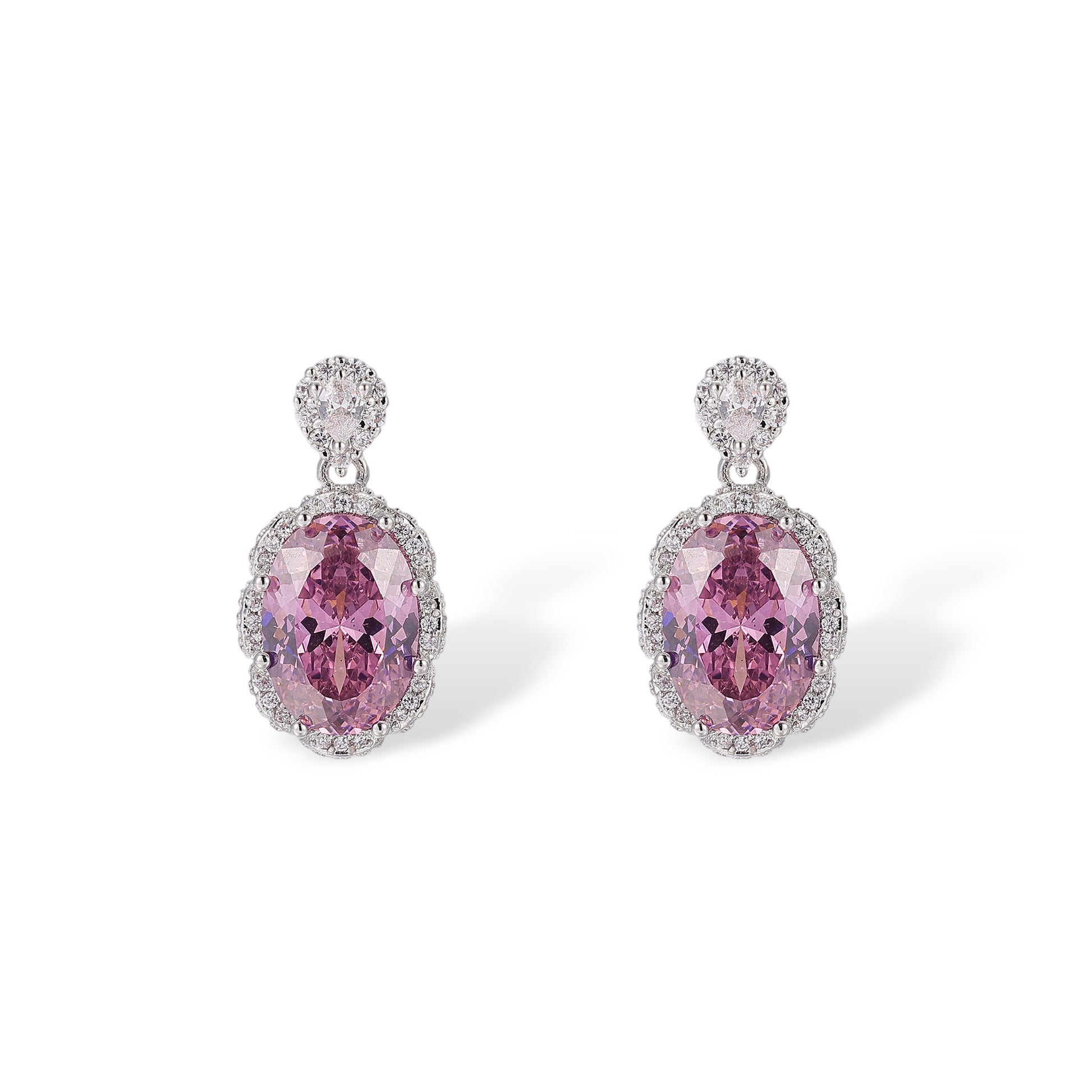 Theodlind Pink Oval Earrings