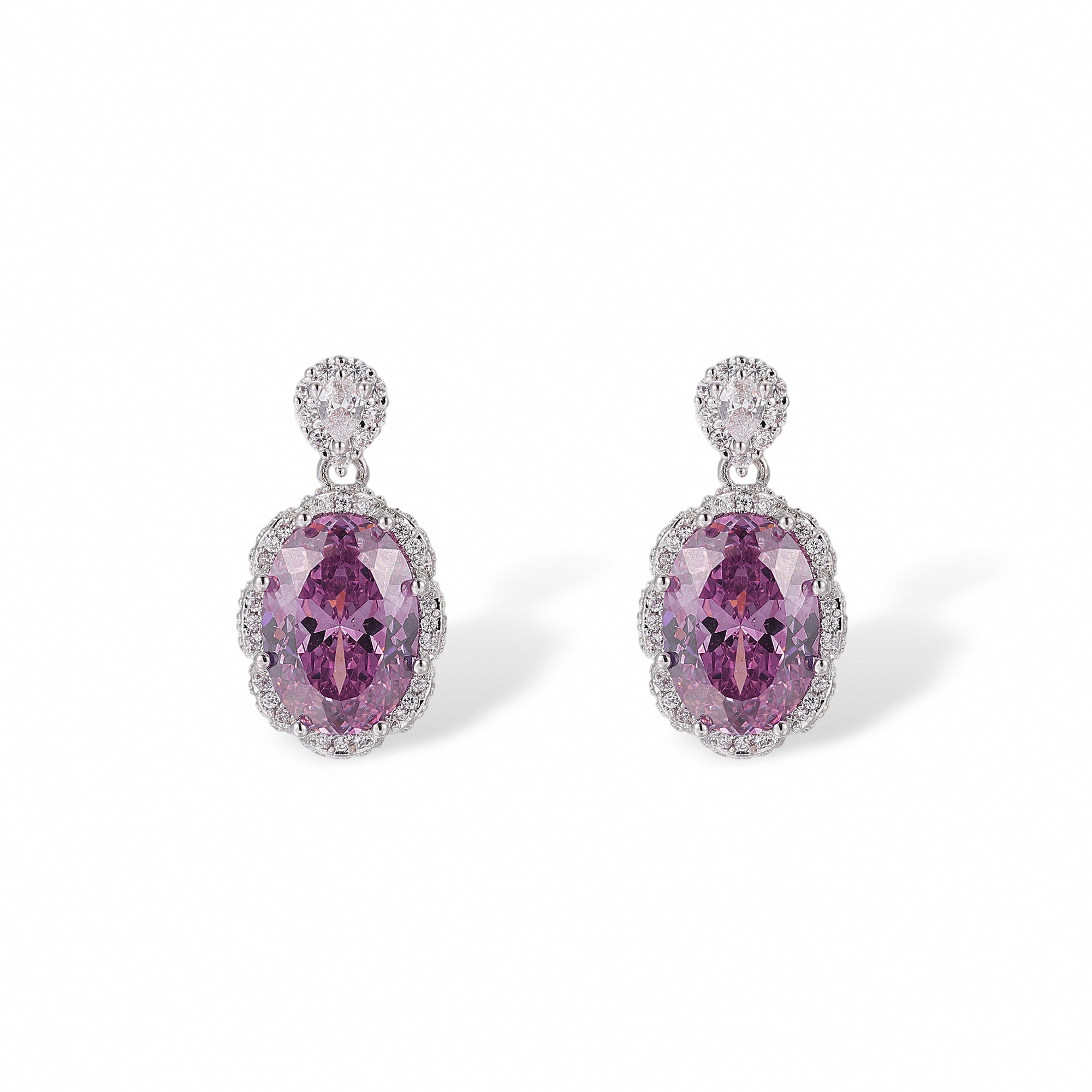 Theodlind Pink Oval Earrings