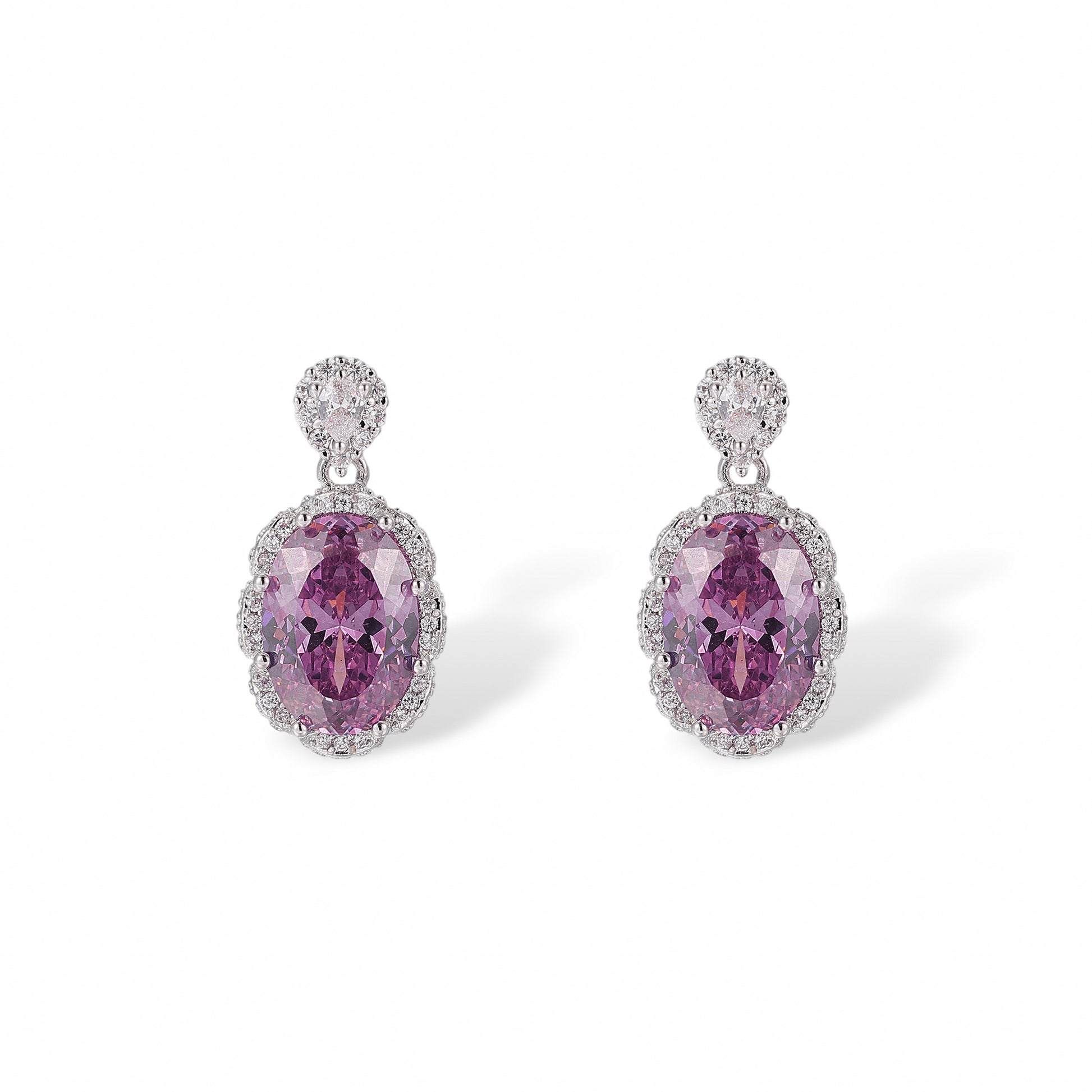 Theodlind Pink Oval Earrings