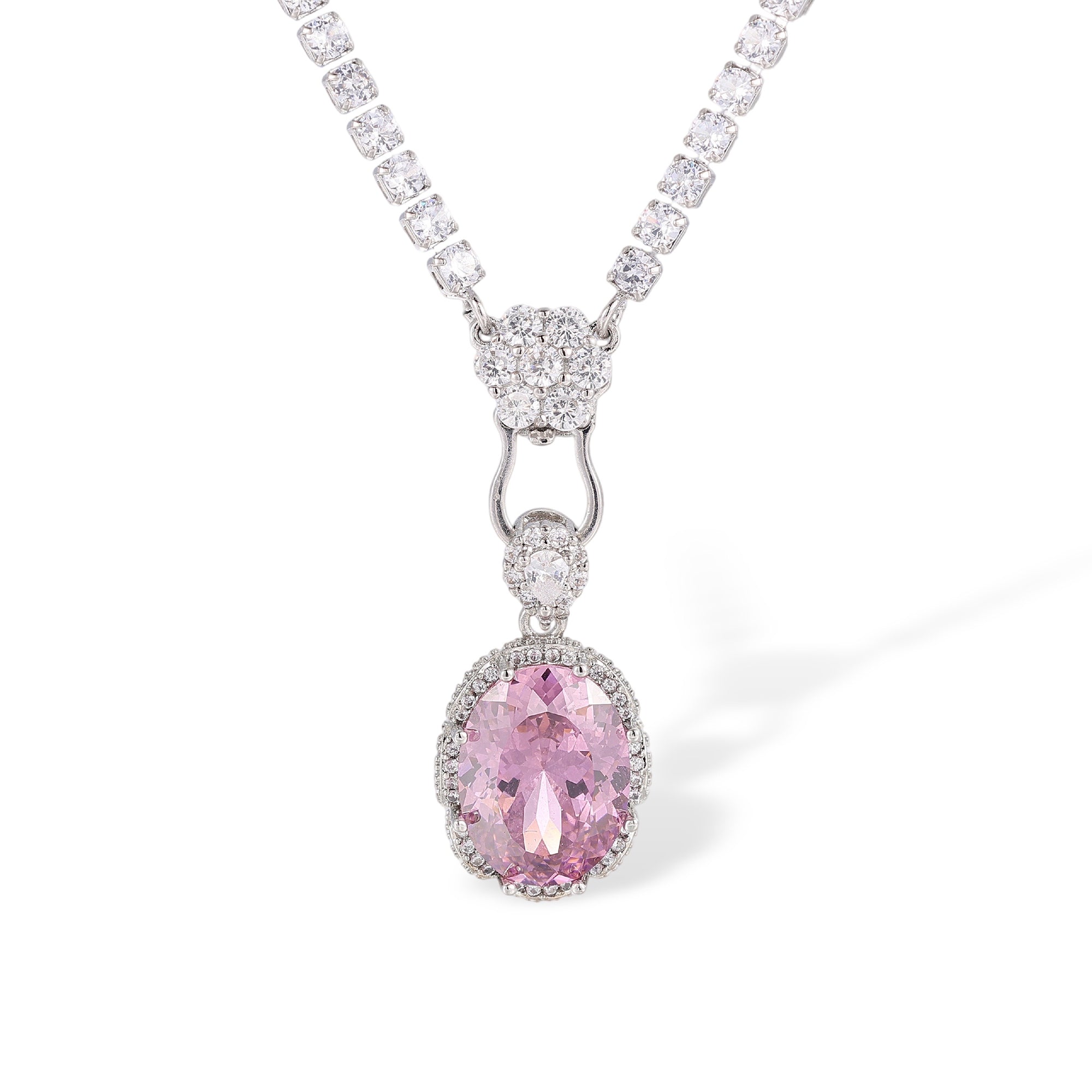 Theodlind Pink Oval Necklace