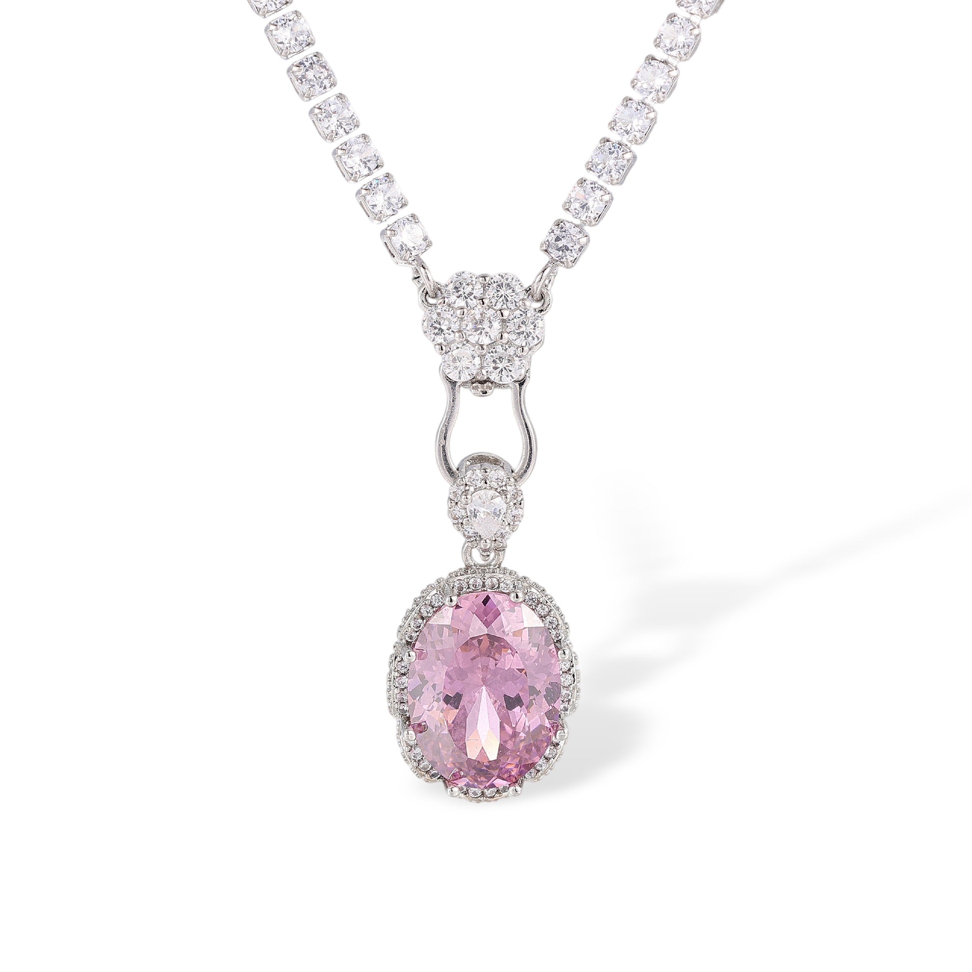 Theodlind Pink Oval Necklace