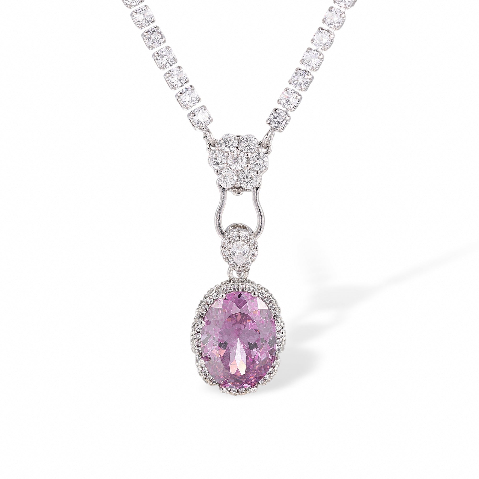 Theodlind Pink Oval Necklace