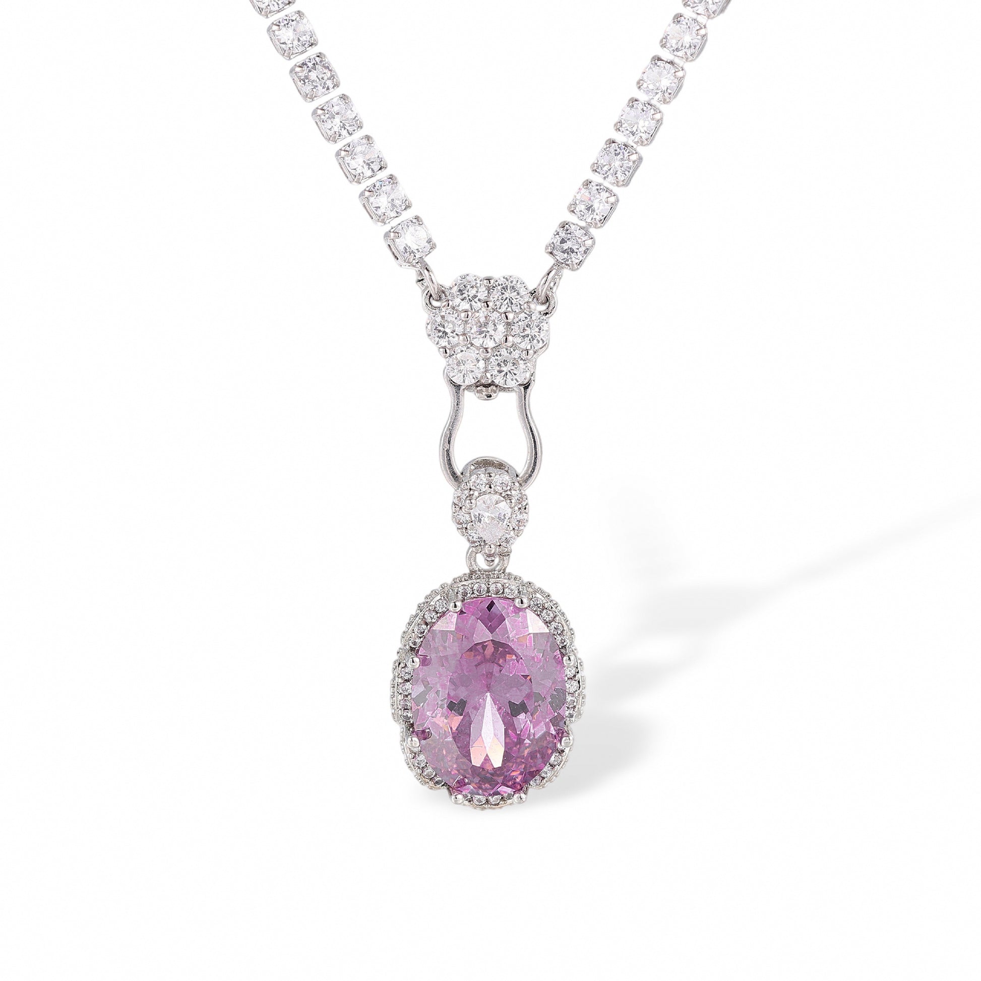 Theodlind Pink Oval Necklace