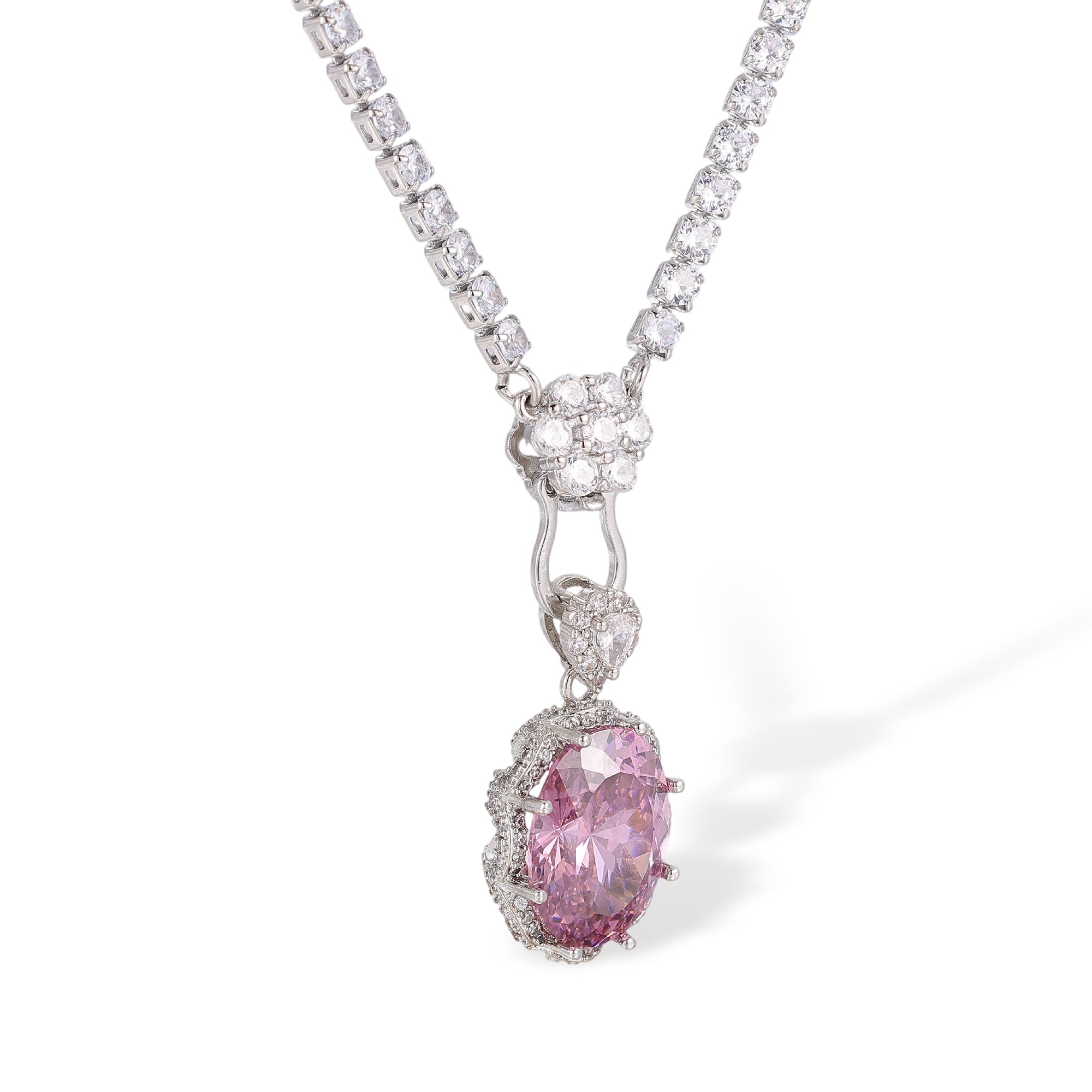 Theodlind Pink Oval Necklace
