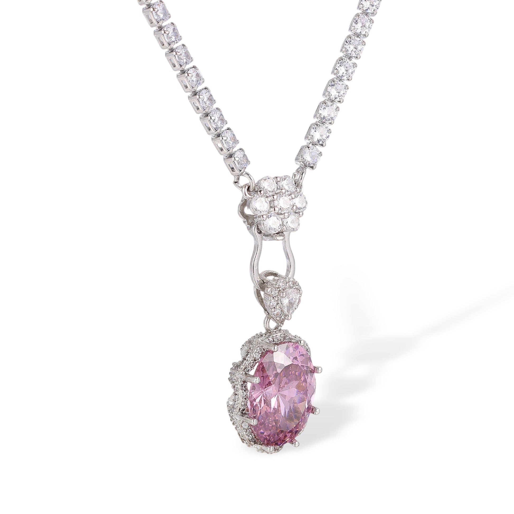 Theodlind Pink Oval Necklace