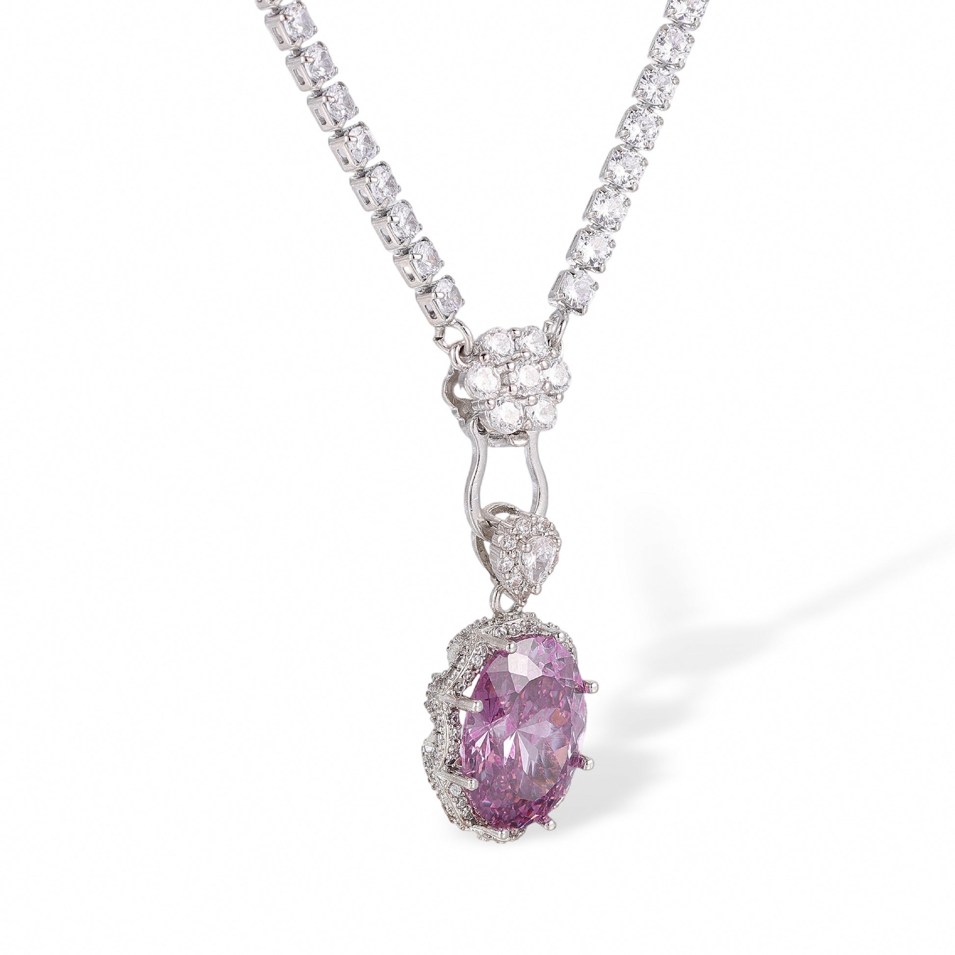 Theodlind Pink Oval Necklace