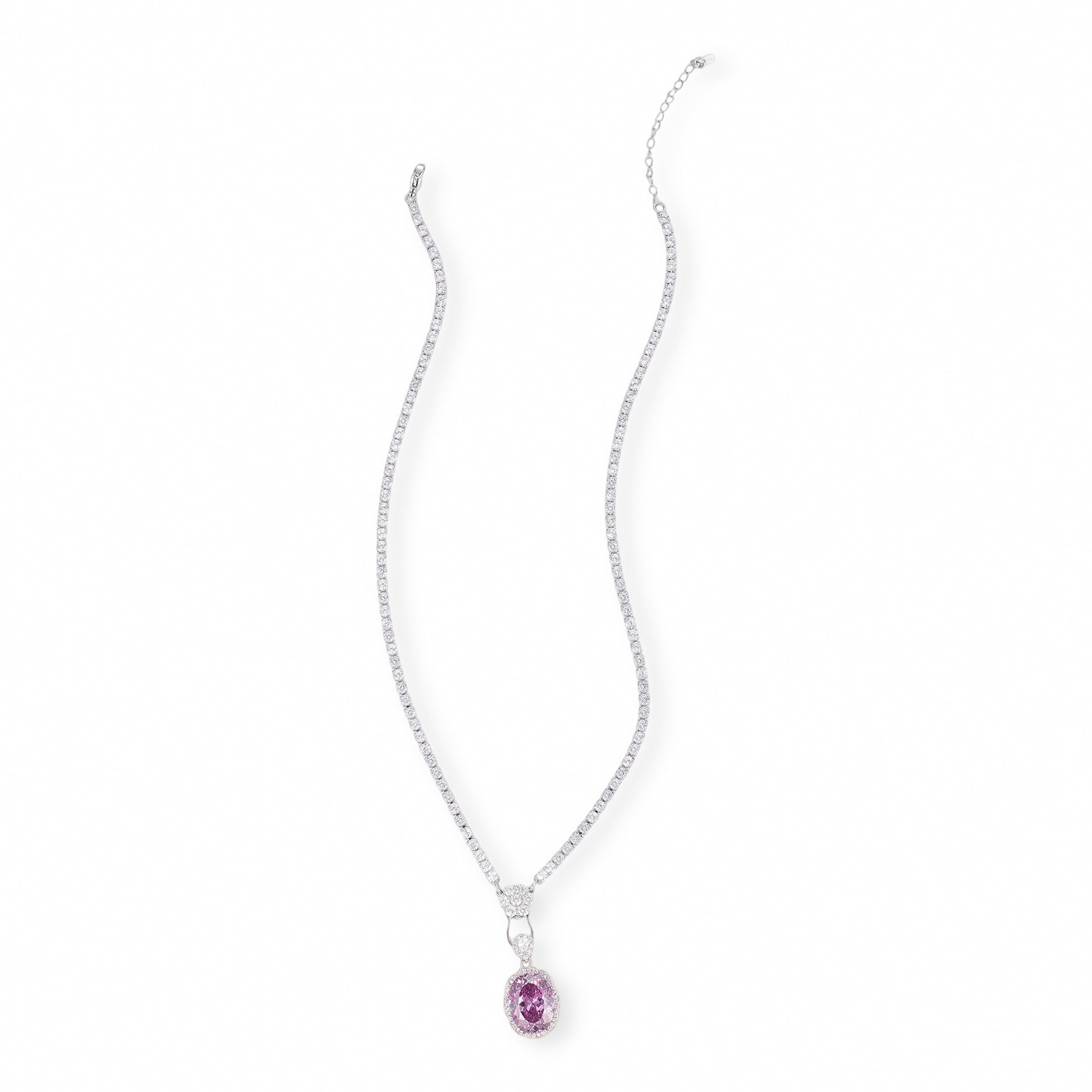 Theodlind Pink Oval Necklace