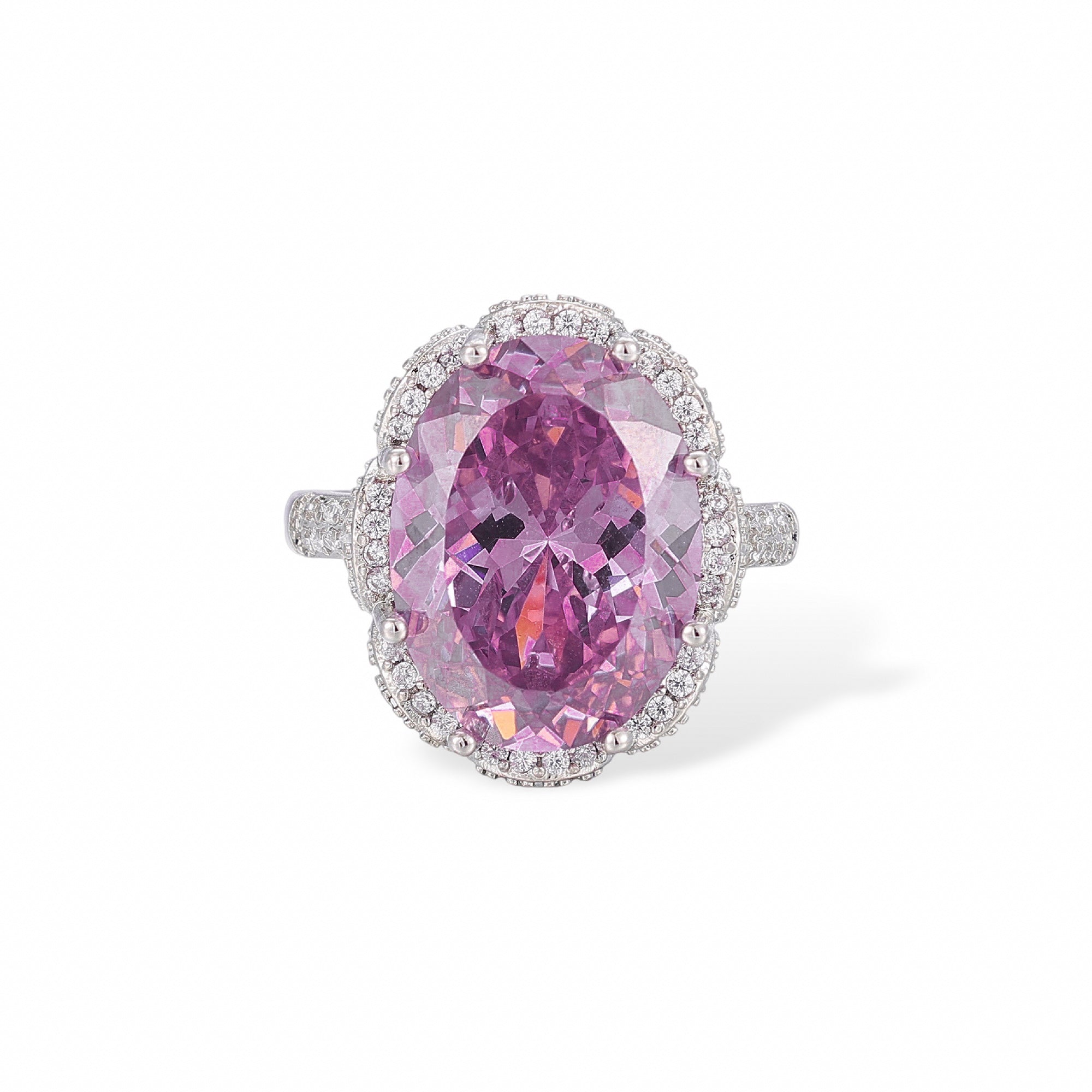 Theodlind Pink Oval Open Ring
