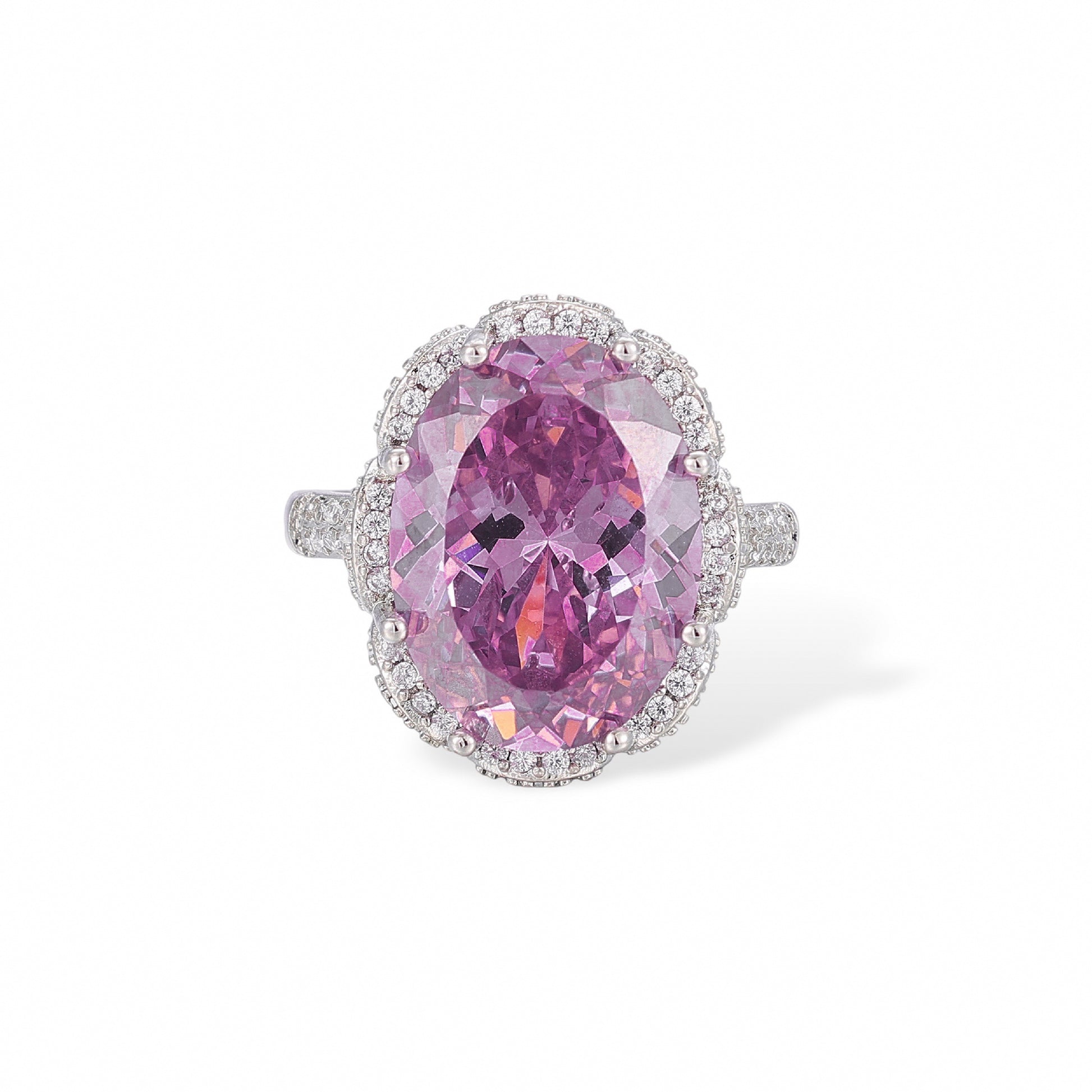 Theodlind Pink Oval Open Ring