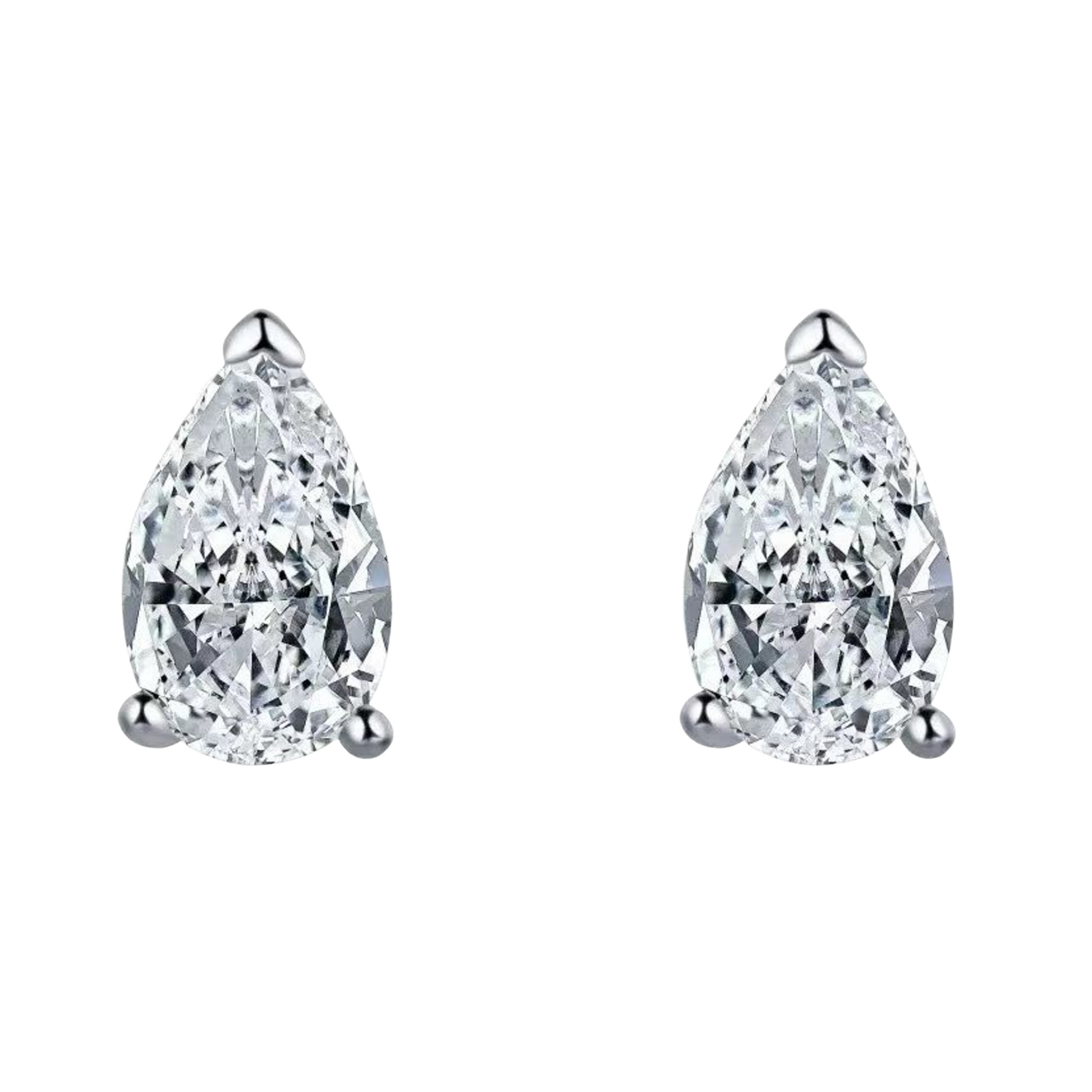 Theowina White Teardrop Stud Earrings