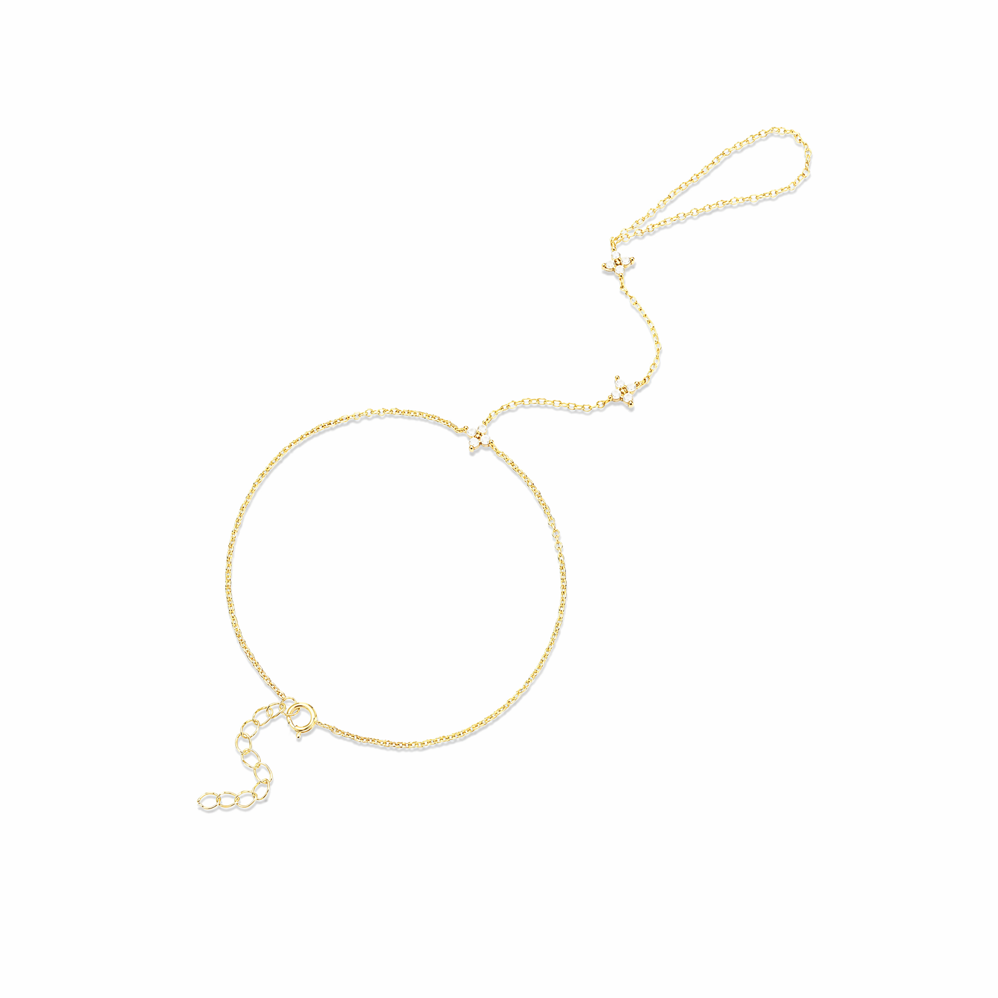 Tiana 14K Gold Trèfle Linked Finger Bracelet