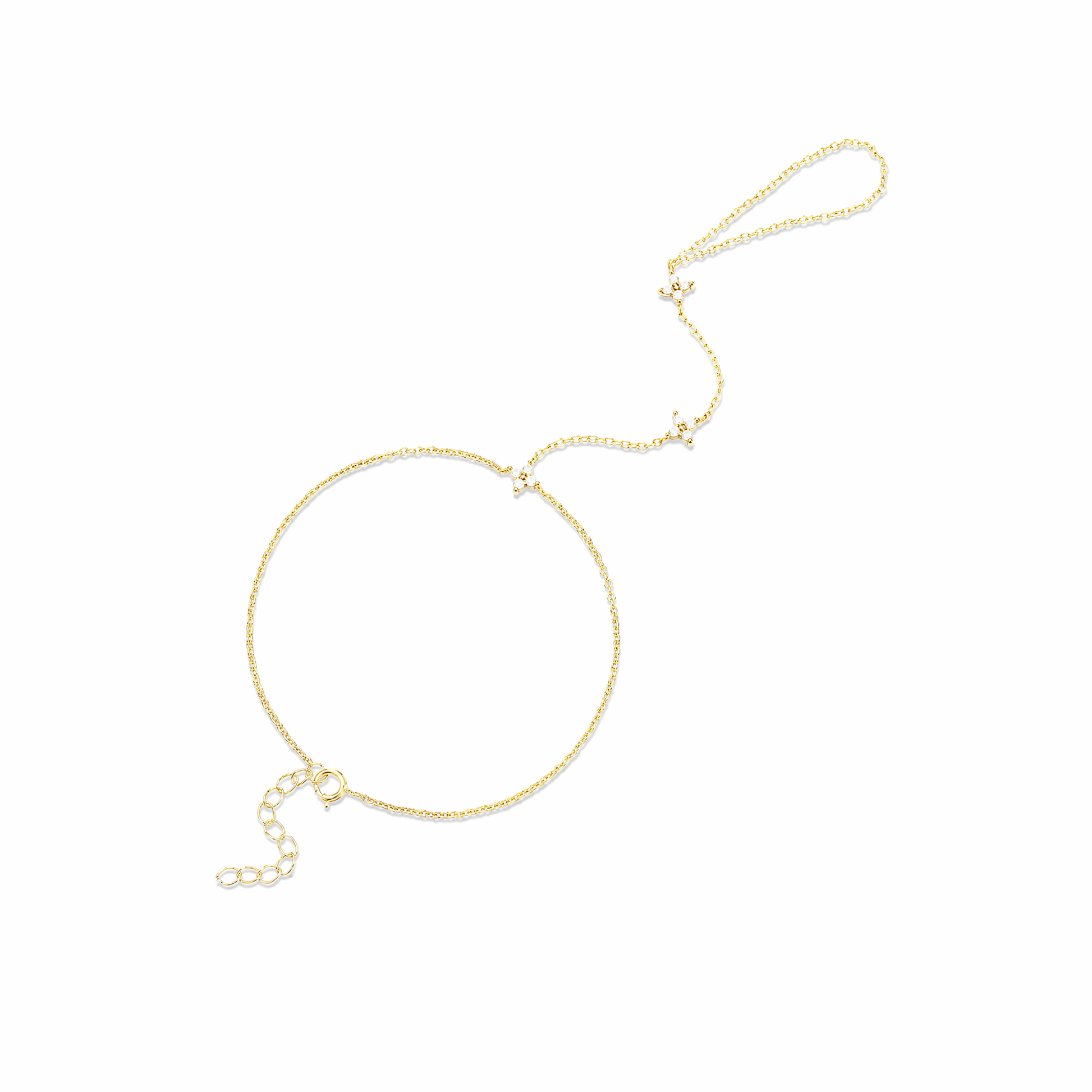 Tiana 14K Gold Trèfle Linked Finger Bracelet