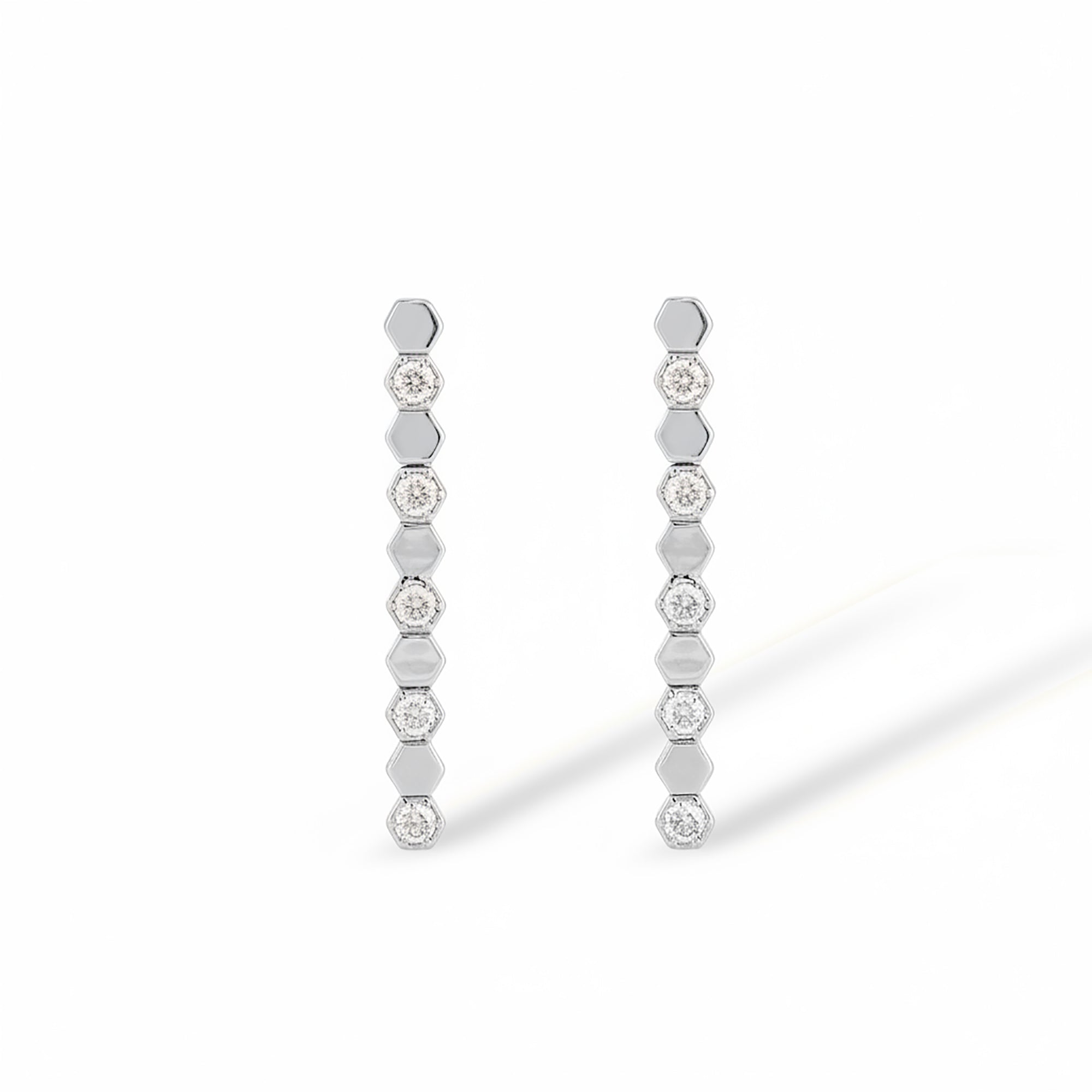 Trudi 14K Gold Hexagonal Earrings
