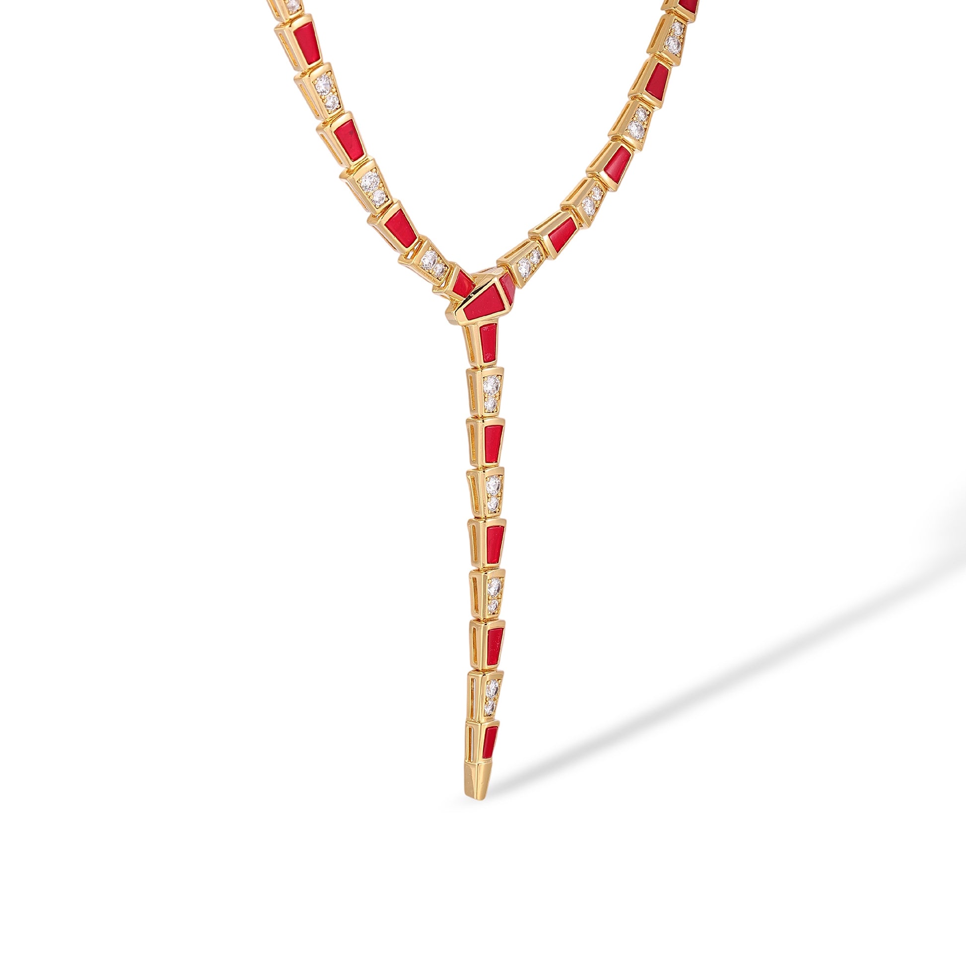 Udelgard 14K Gold Snake Y Shape Necklace