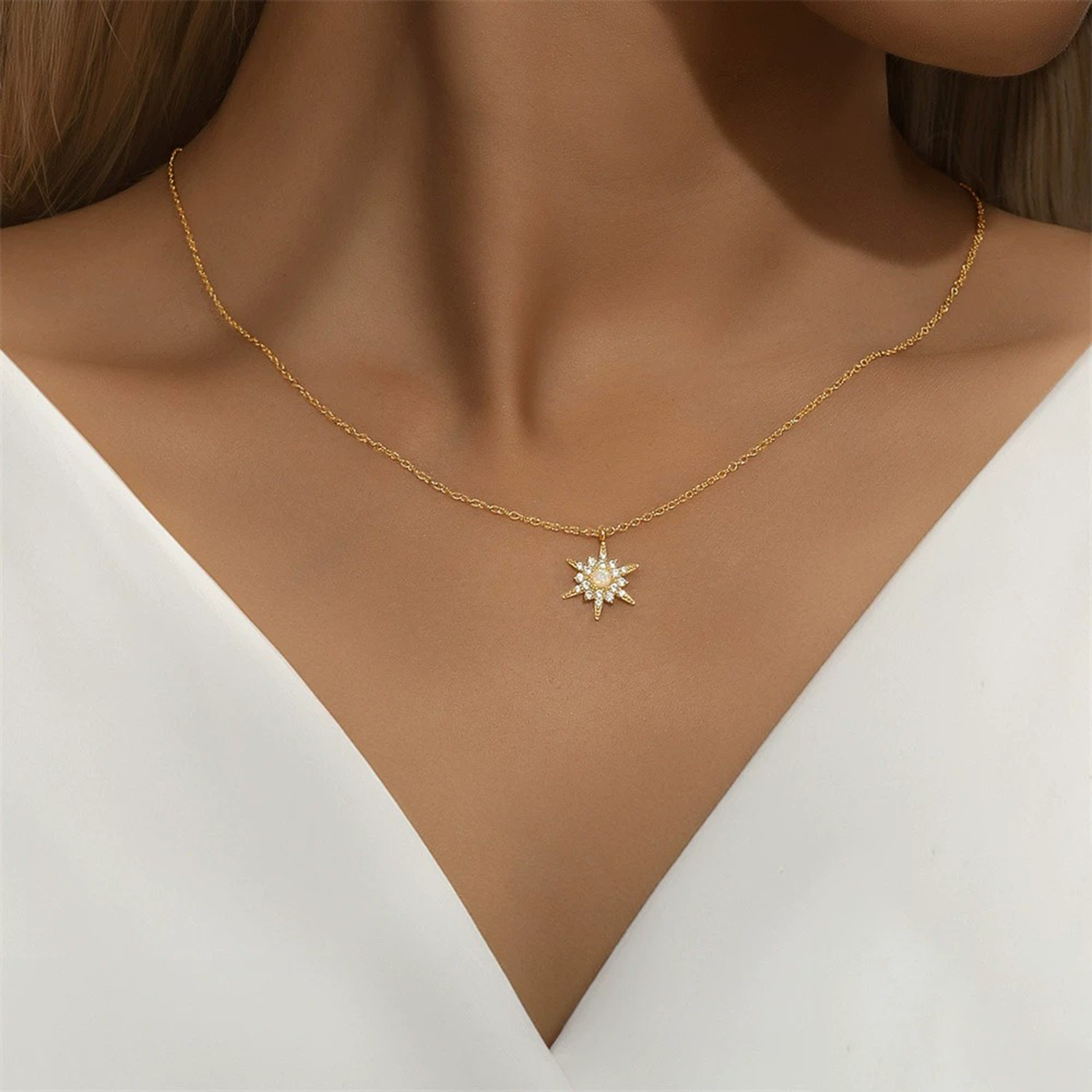 Ursel 18K Gold Sunflower Floral Necklace