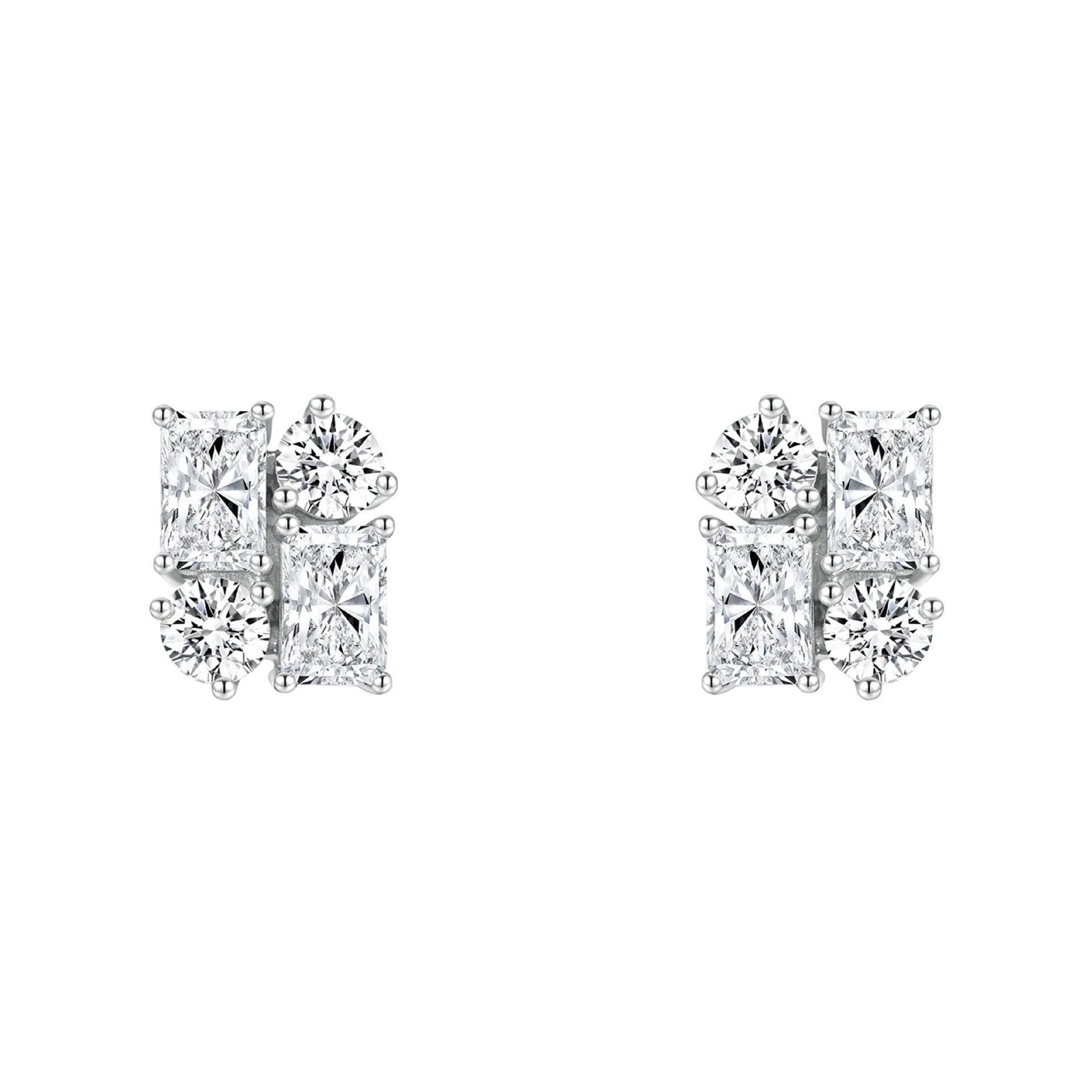 Virginie Modern White Stud Earrings