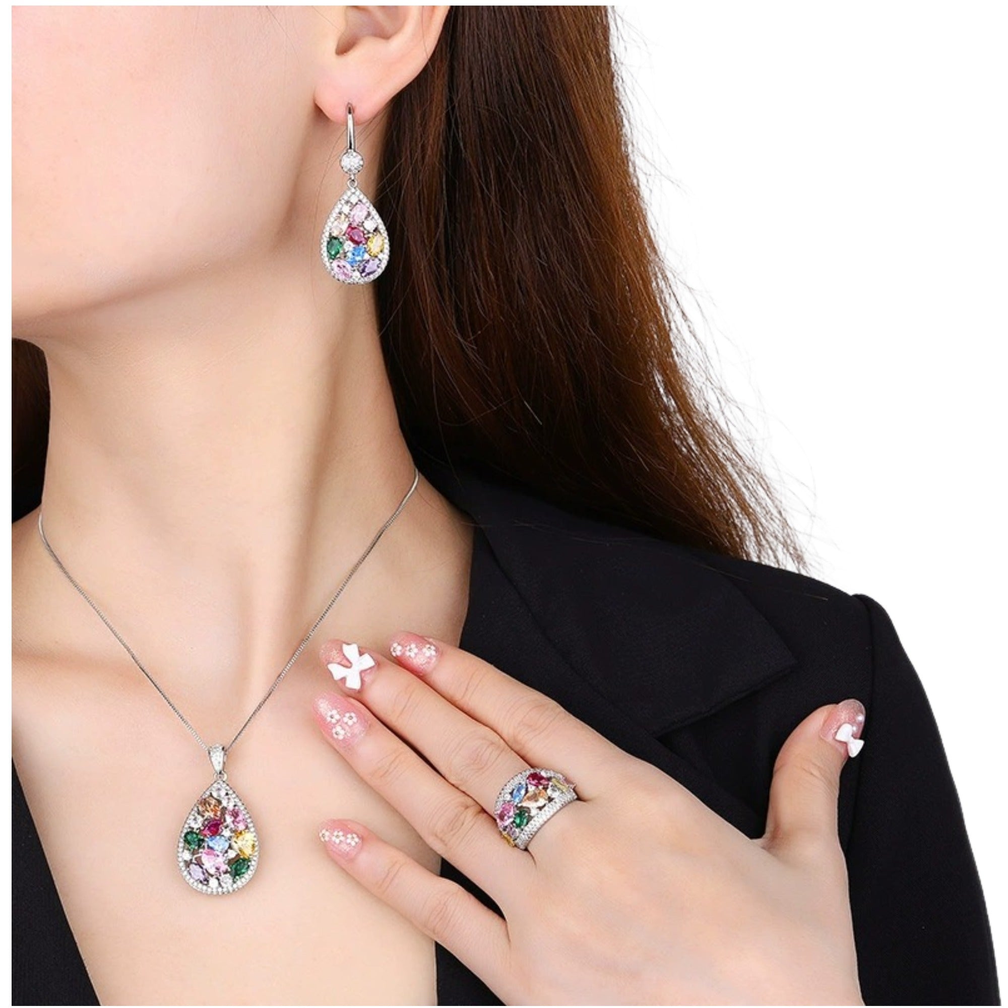 Vivien Multicolor Teardrop Necklace