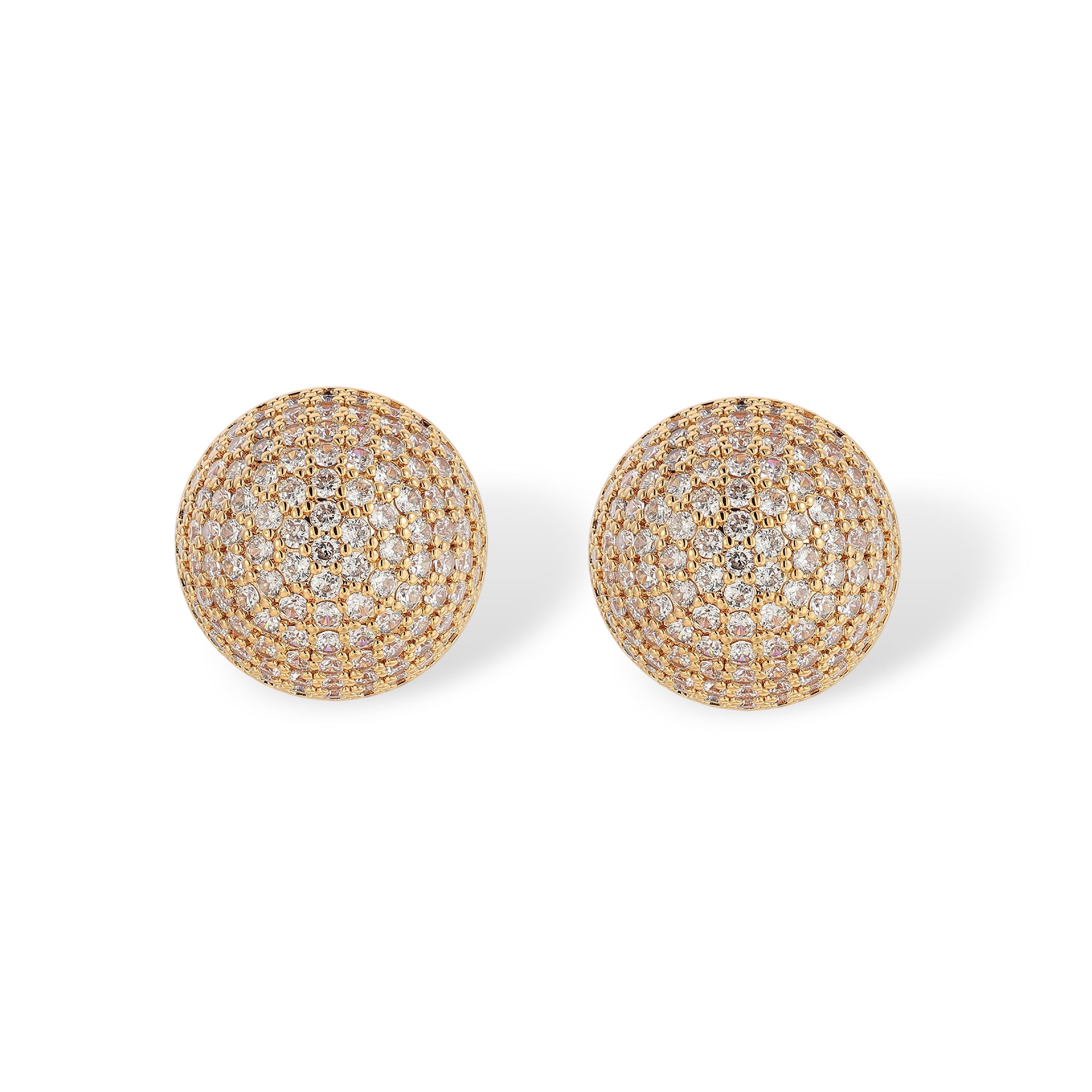Wencke 14K Gold Half Sphere Stud Earrings