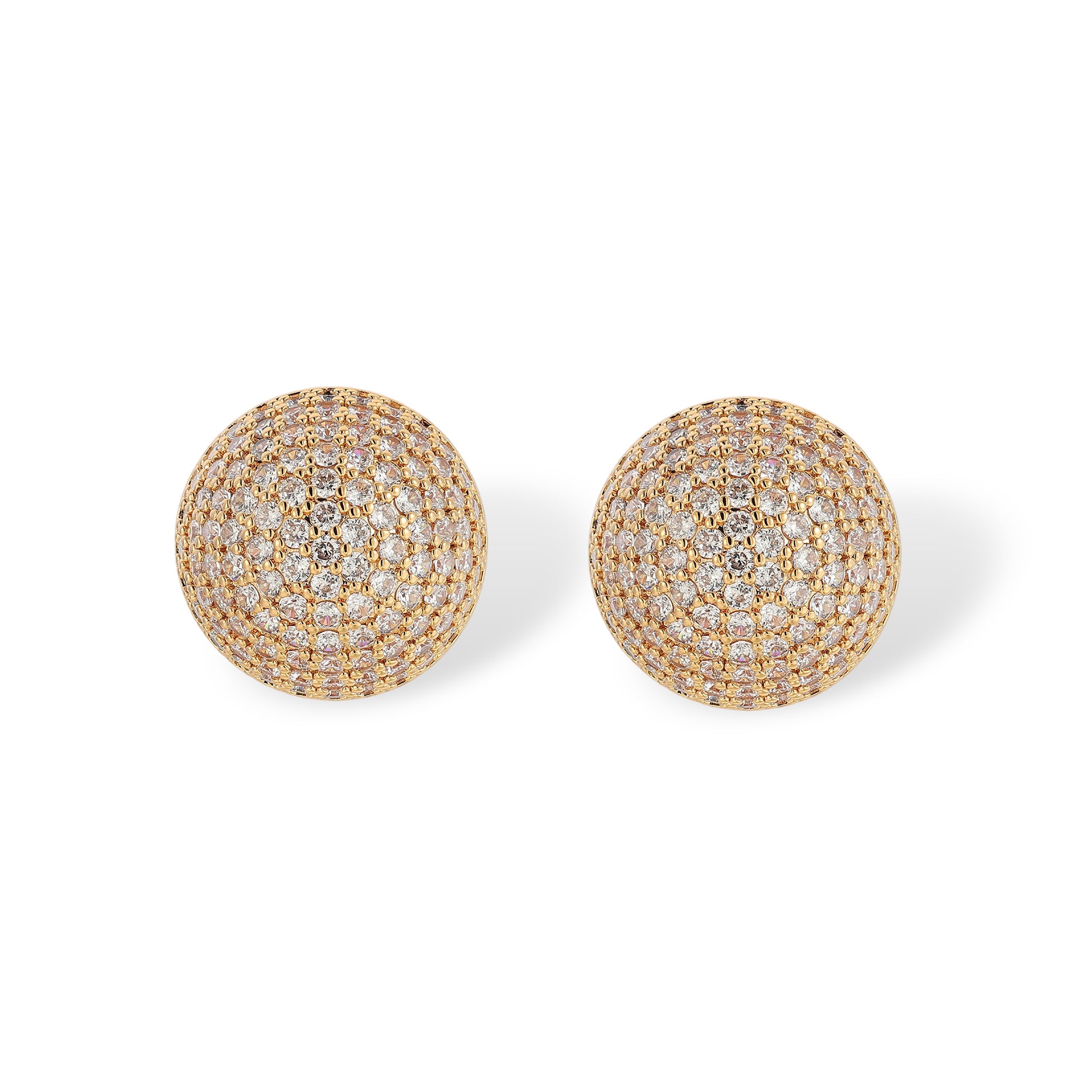 Wencke 14K Gold Half Sphere Stud Earrings