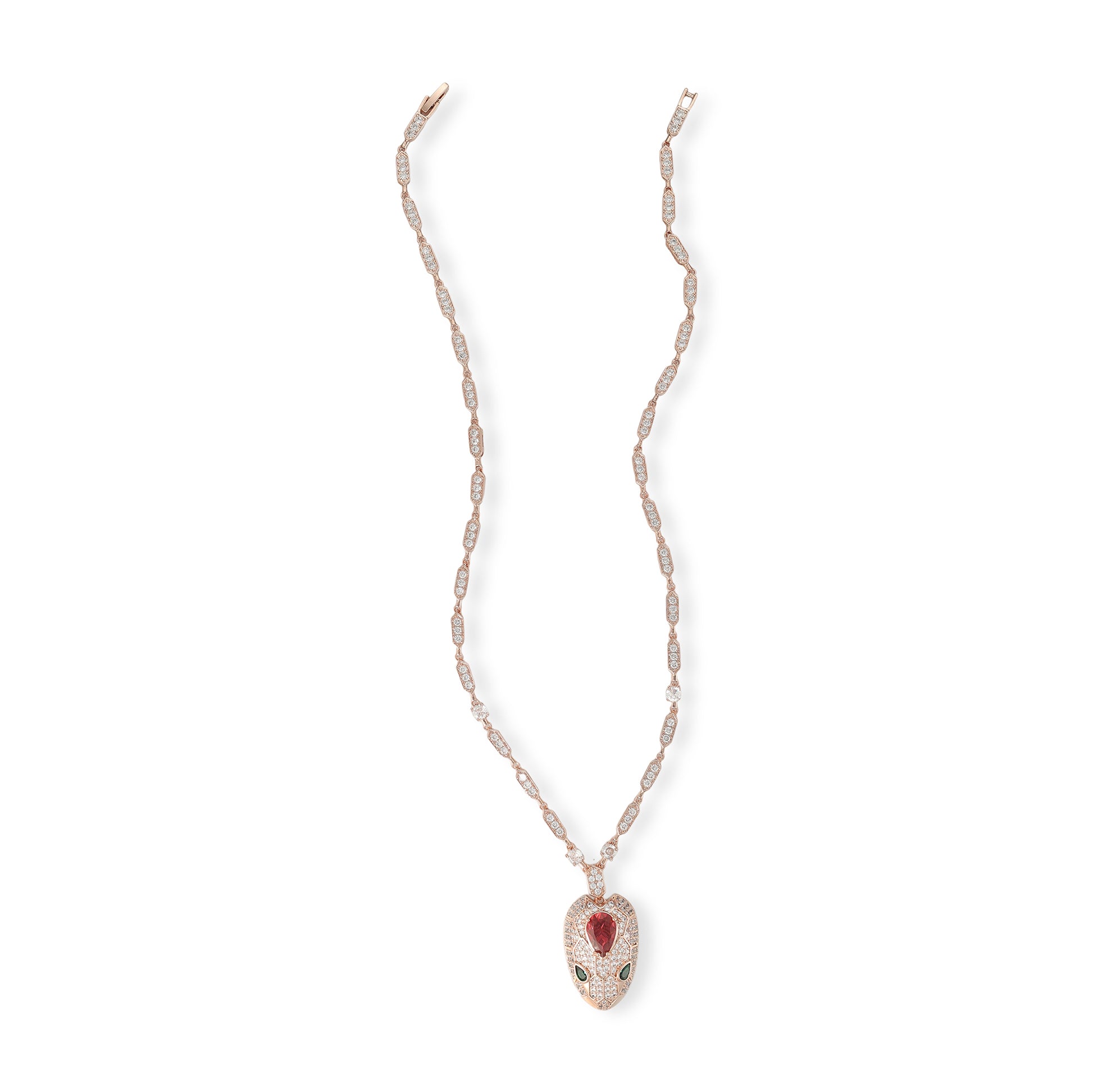 Wendelind Rose Gold Snake Earrings & Necklace Set
