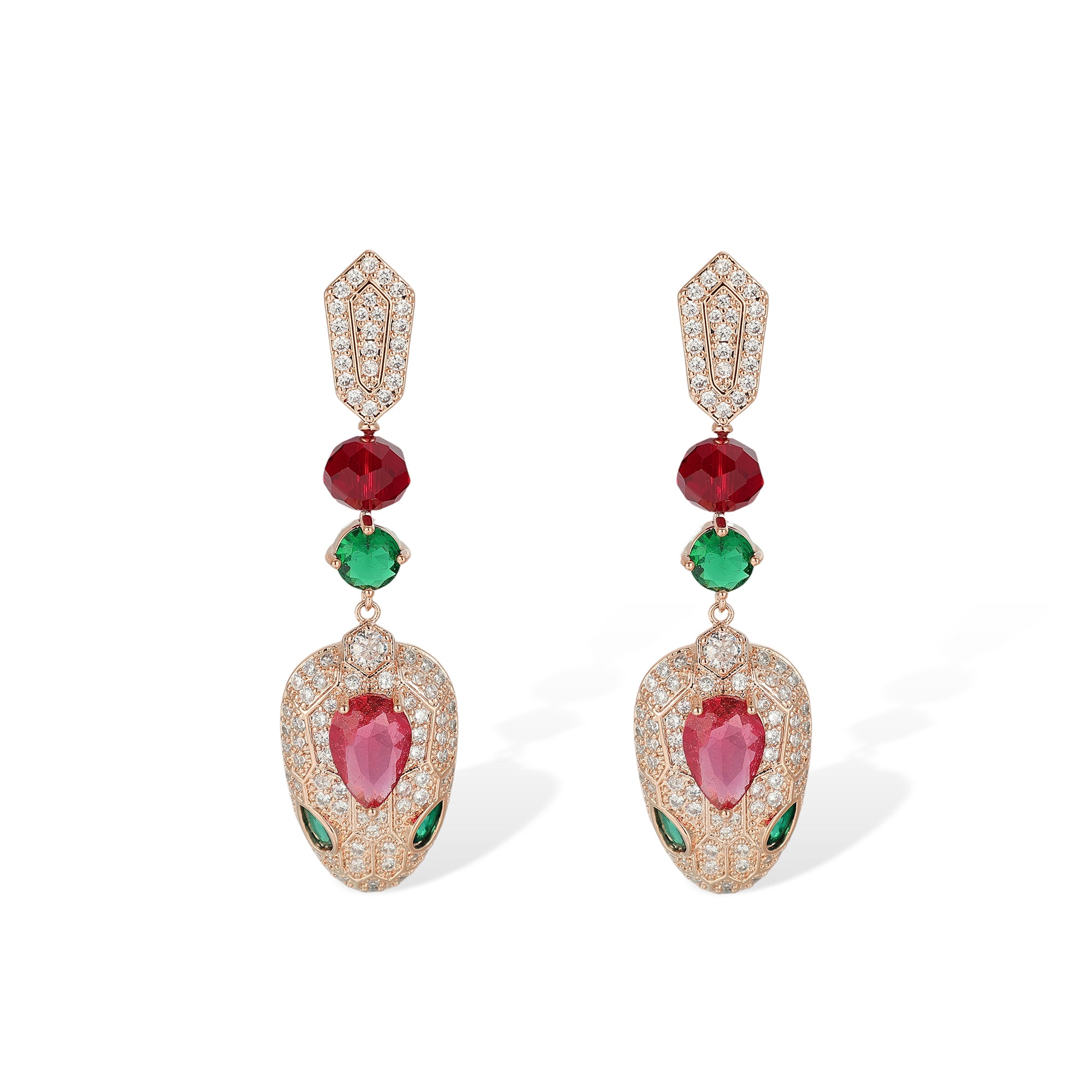 Wendelind Rose Gold Snake Earrings & Necklace Set