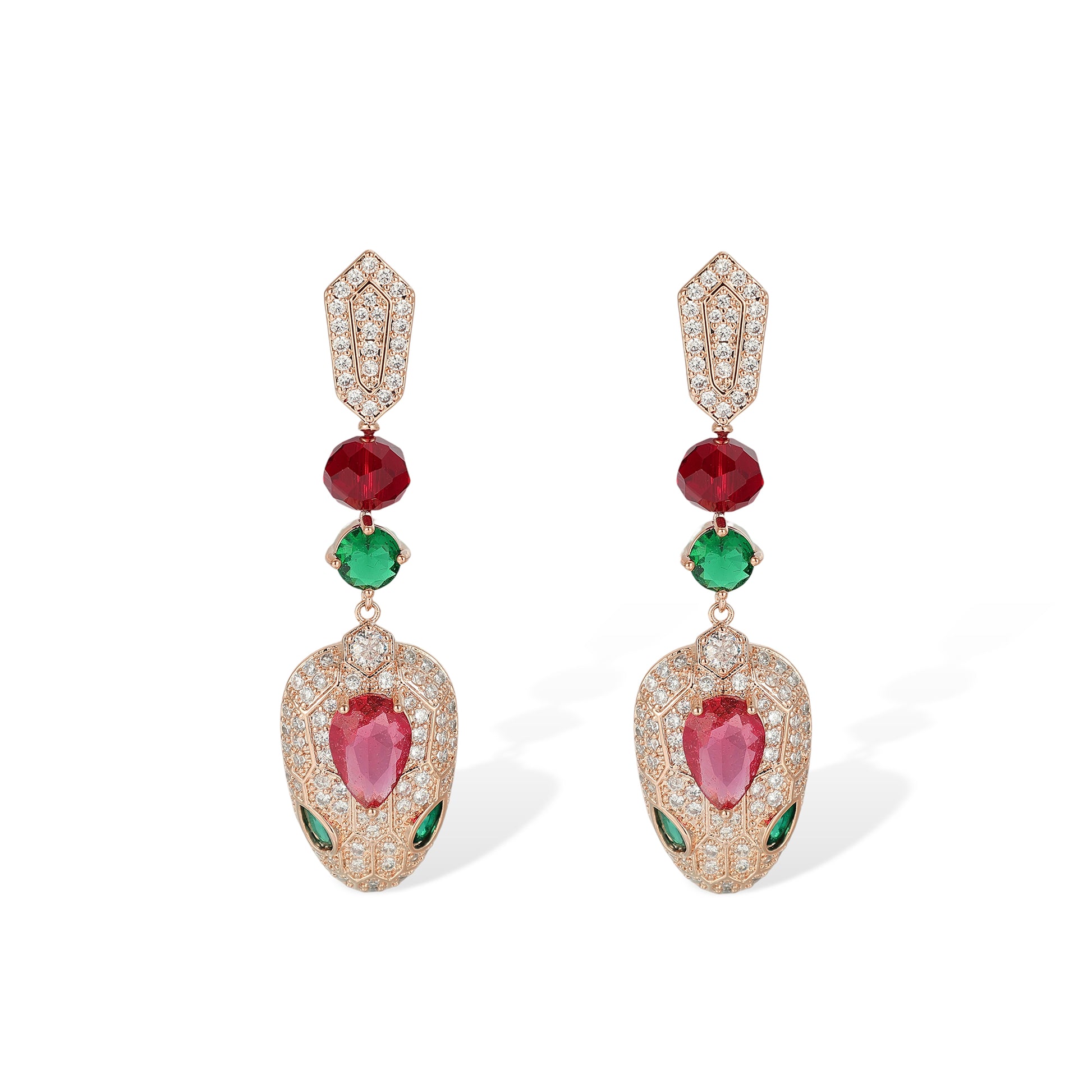Wendelind Rose Gold Snake Earrings & Necklace Set