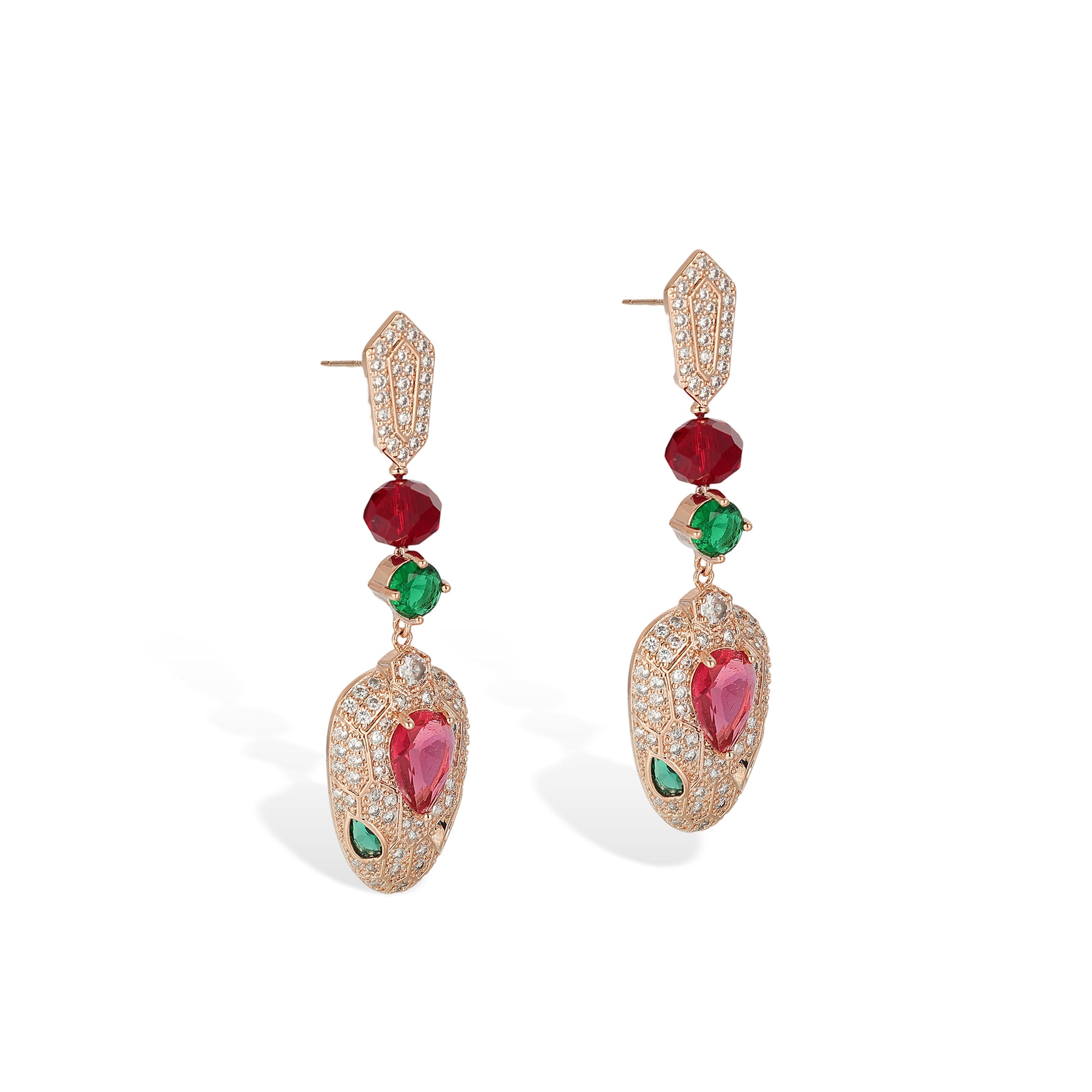 Wendelind Rose Gold Snake Earrings & Necklace Set