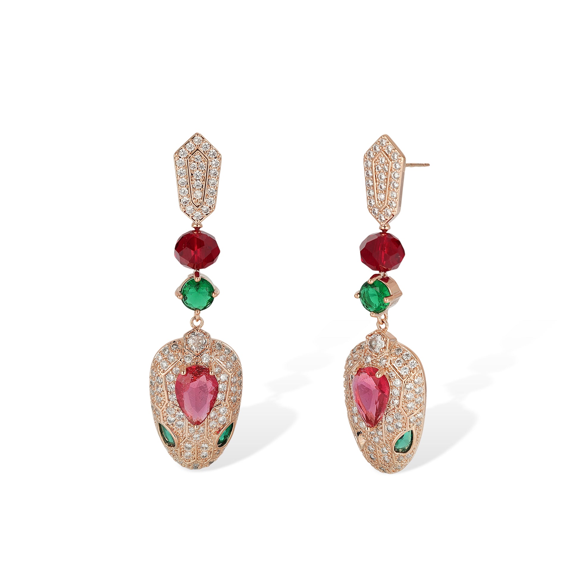 Wendelind Rose Gold Snake Earrings & Necklace Set