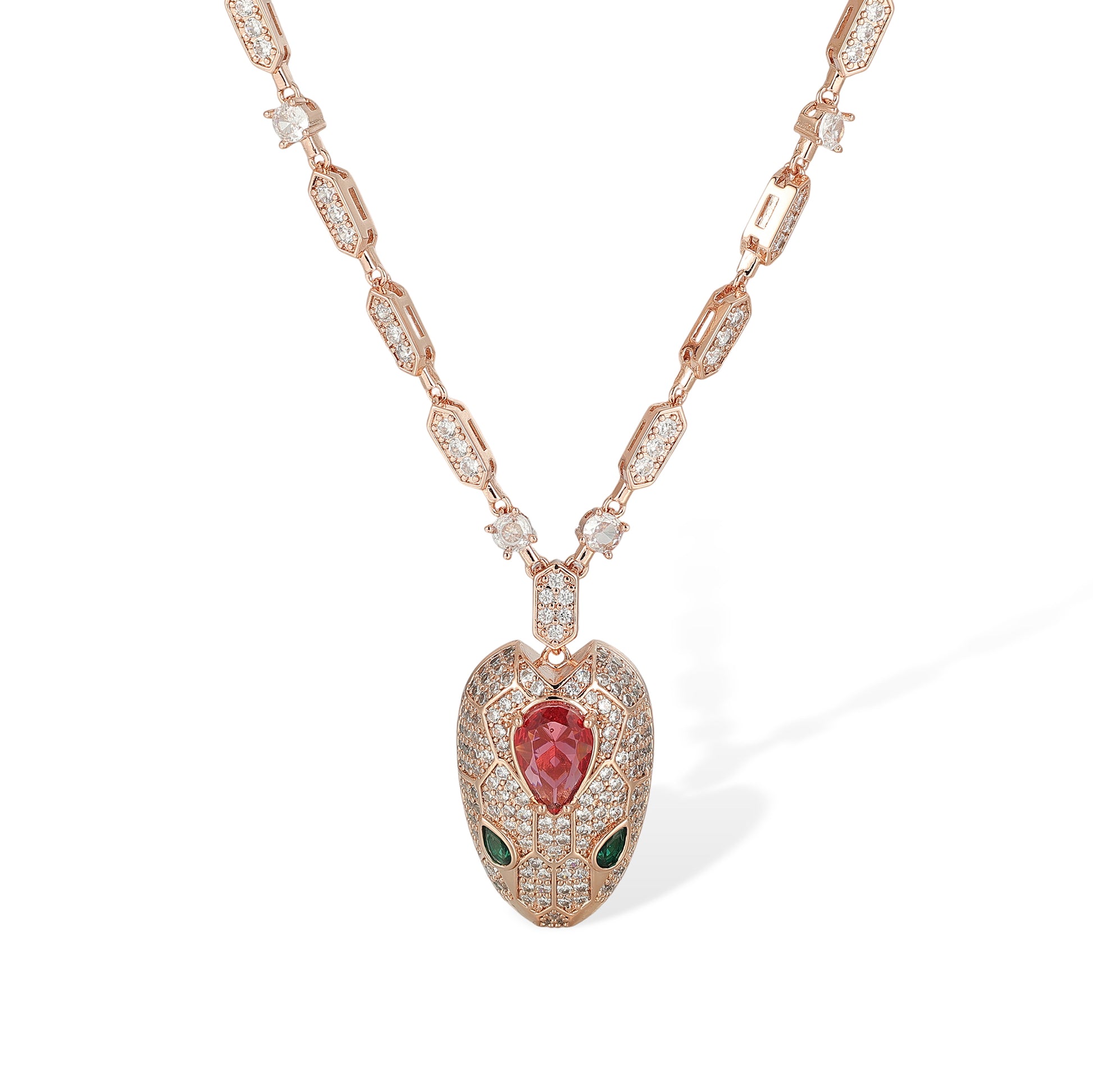 Wendelind Rose Gold Snake Earrings & Necklace Set