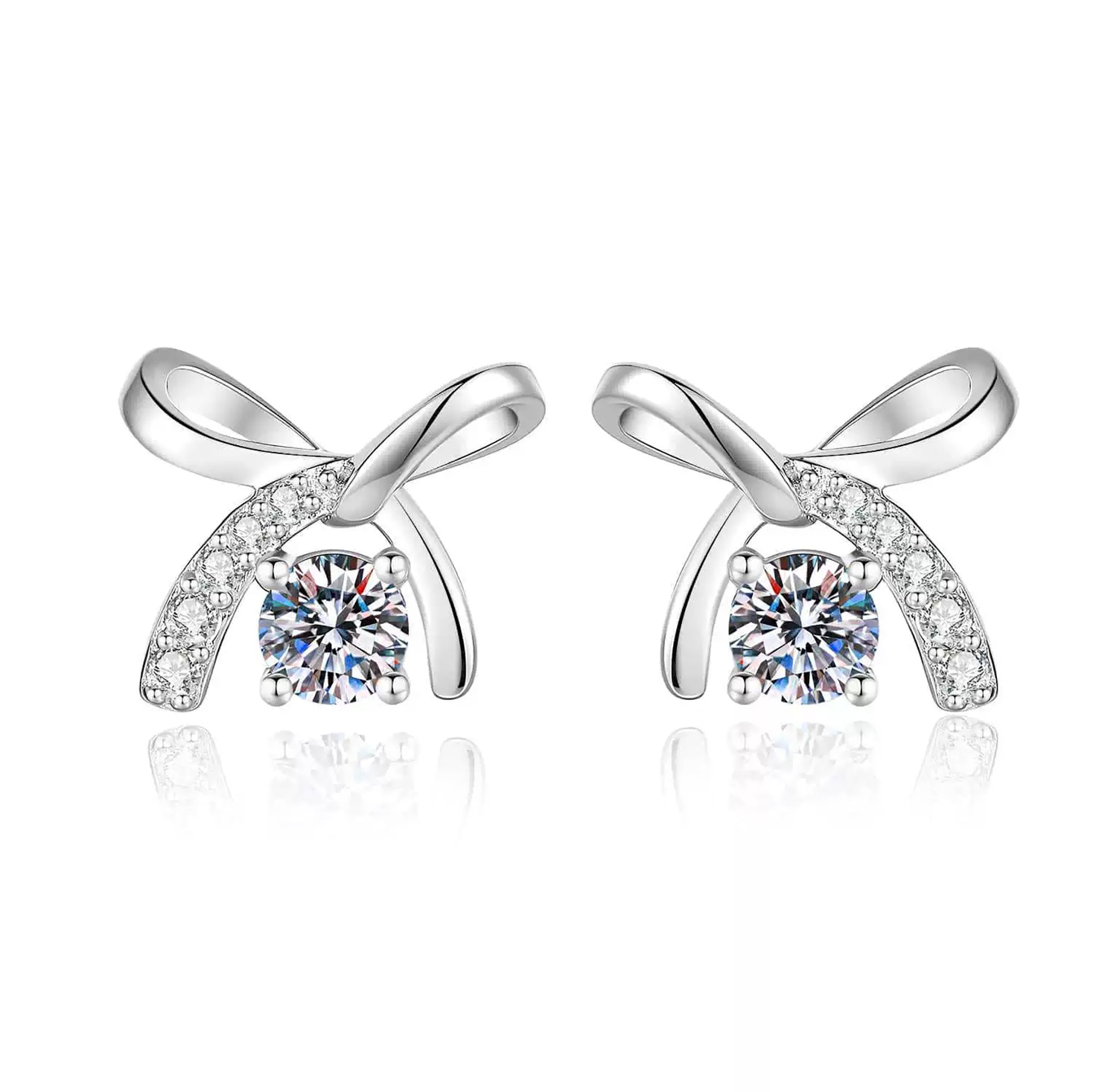 Wiltrud White Butterfly Bow Earrings
