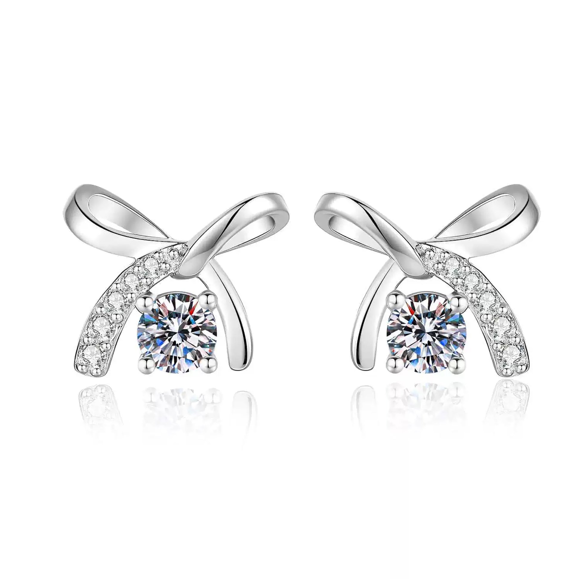 Wiltrud White Butterfly Bow Earrings