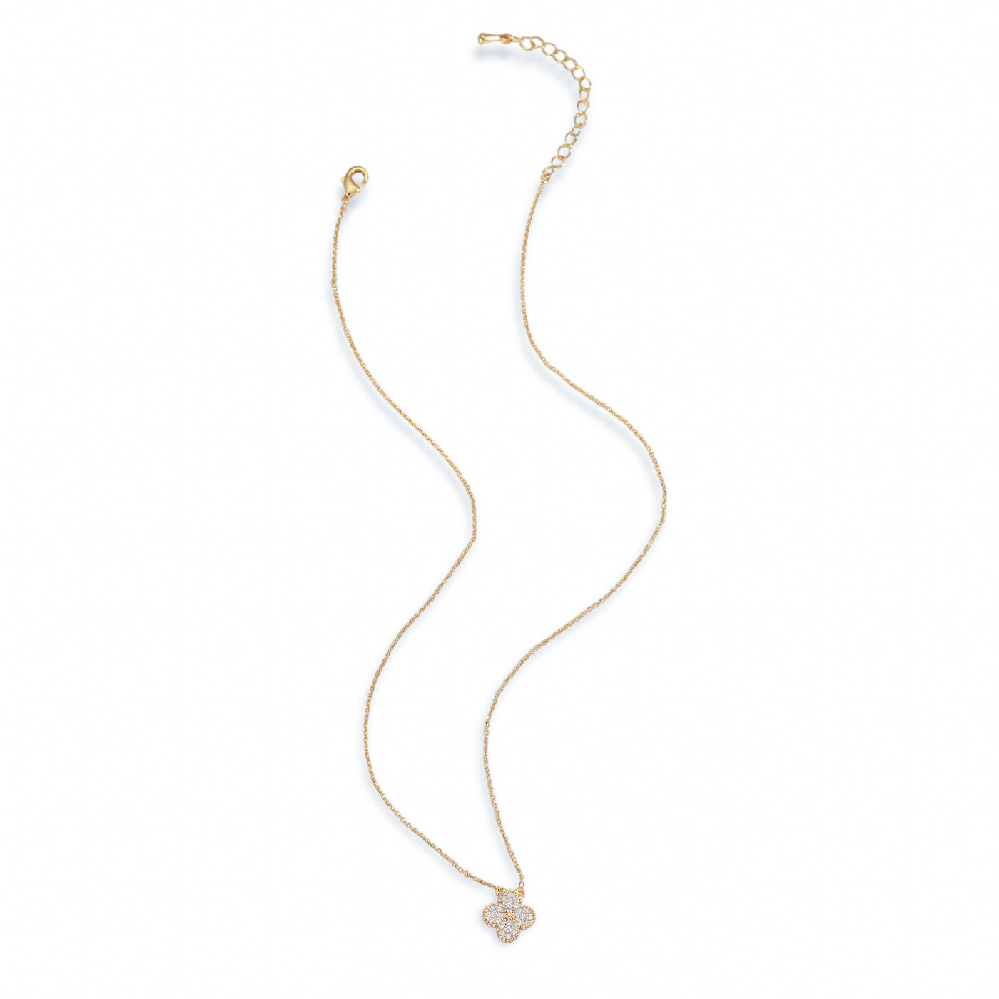 Yasmine 14K Gold Clover Necklace