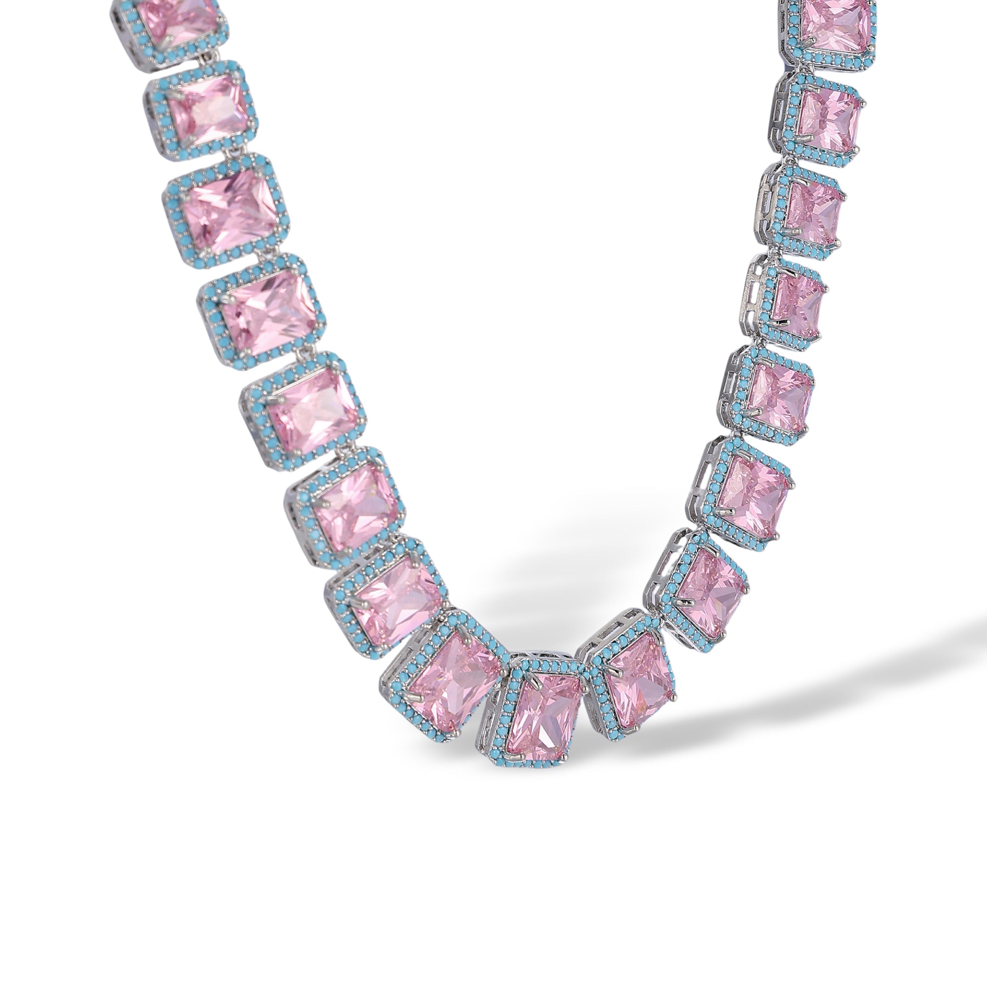 Ylva Pink Square Necklace