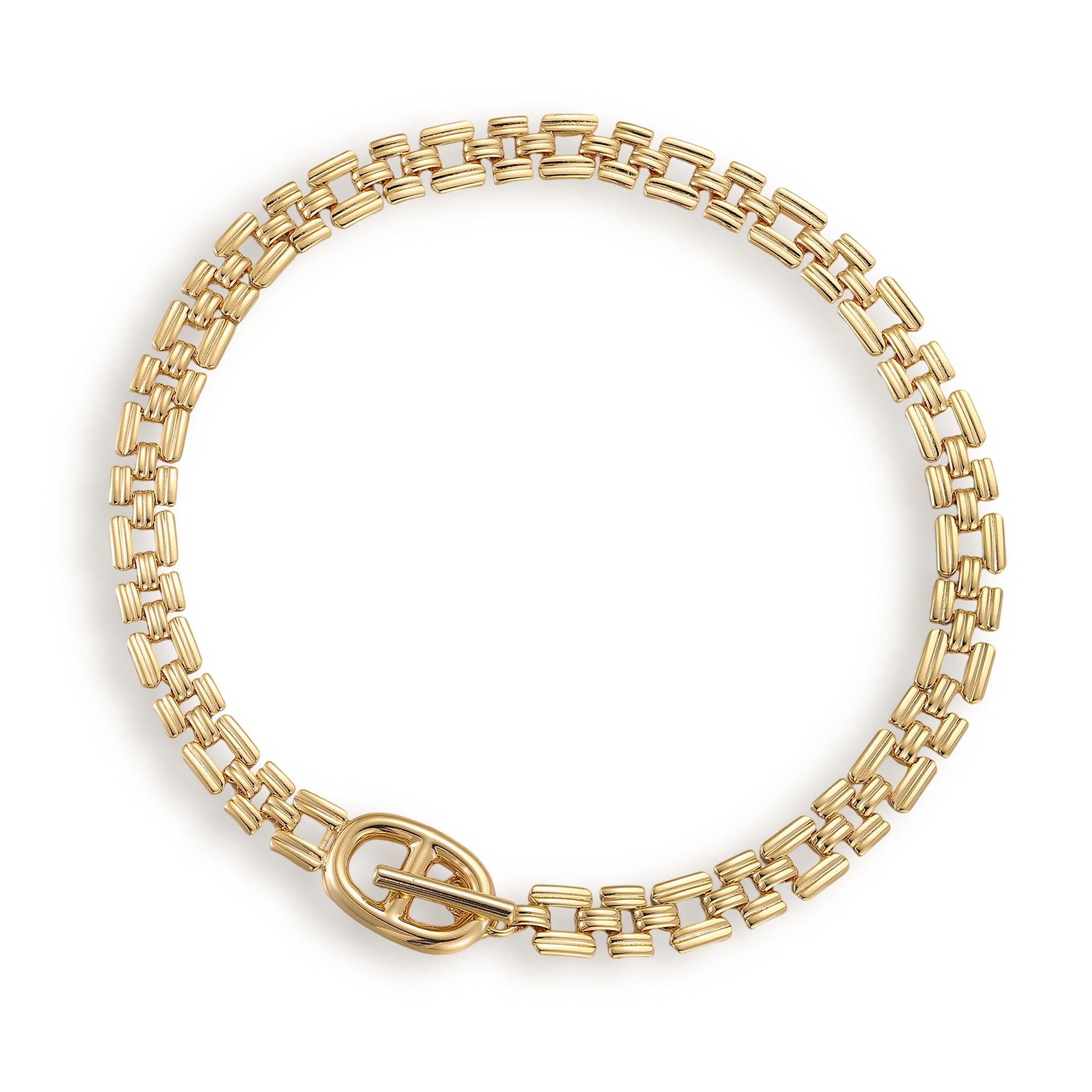 Ylvi 14K Gold Oval Toggle Choker Necklace