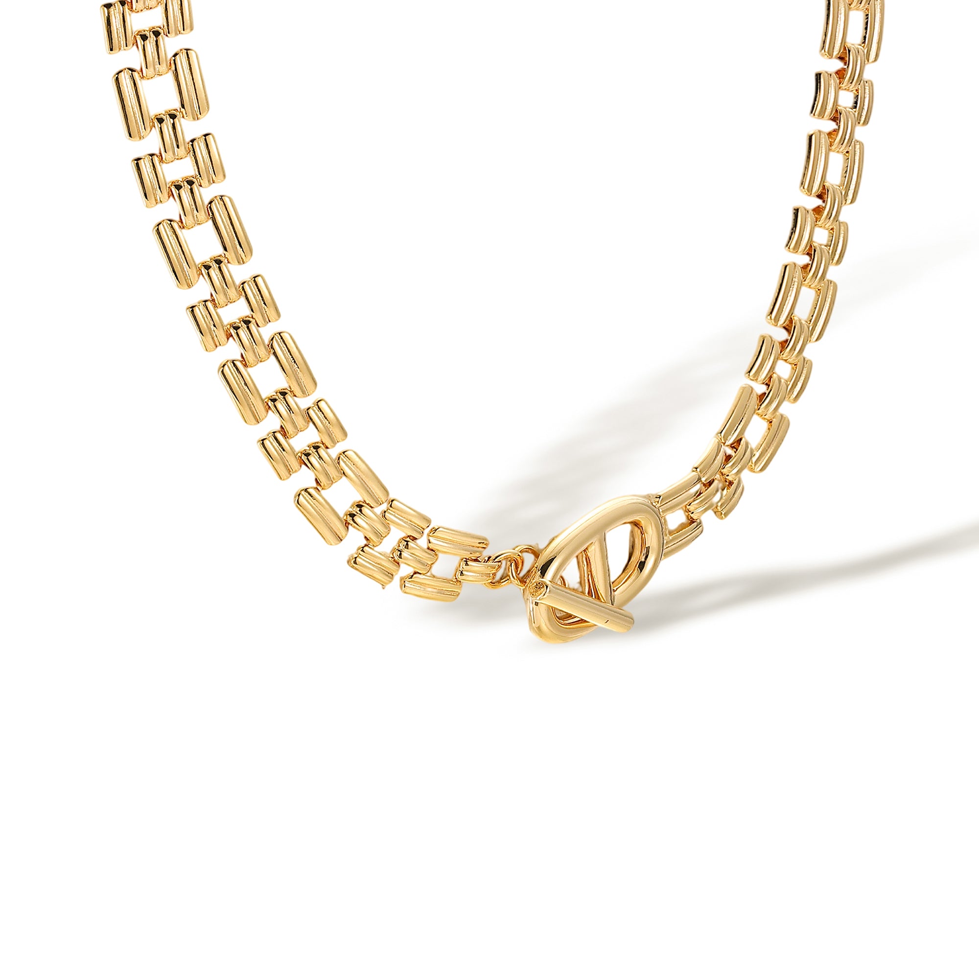 Ylvi 14K Gold Oval Toggle Choker Necklace