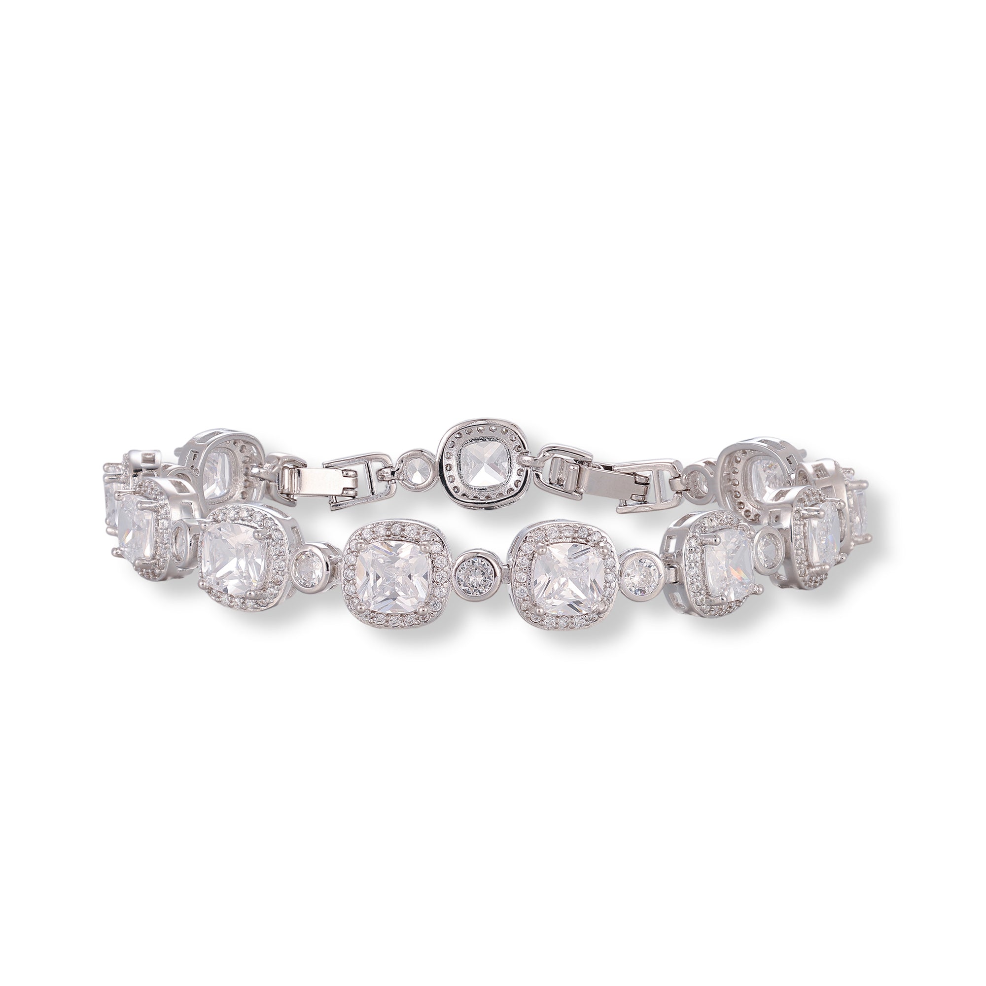 Yolina Silver Cushion Tennis Bacelet