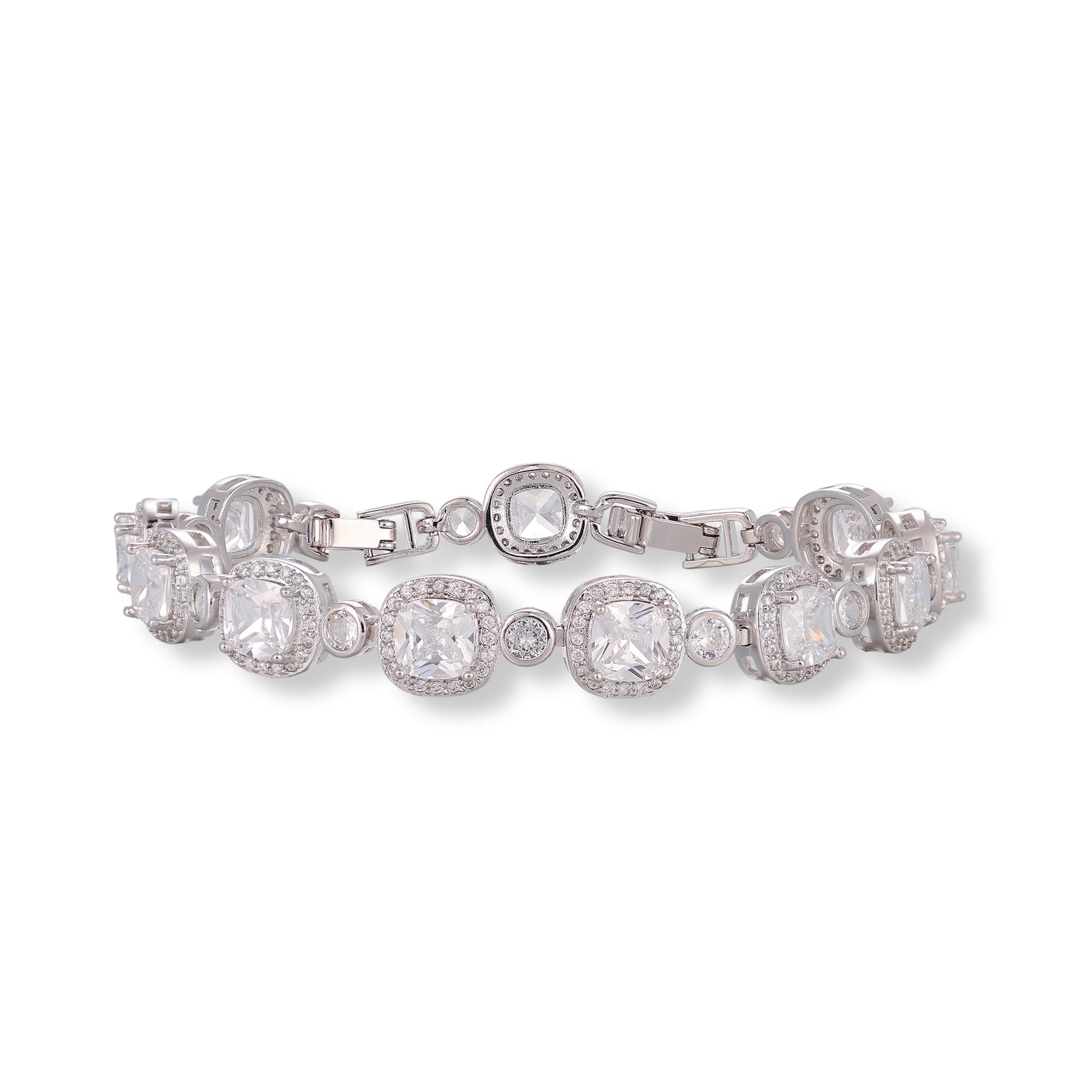 Yolina Silver Cushion Tennis Bacelet