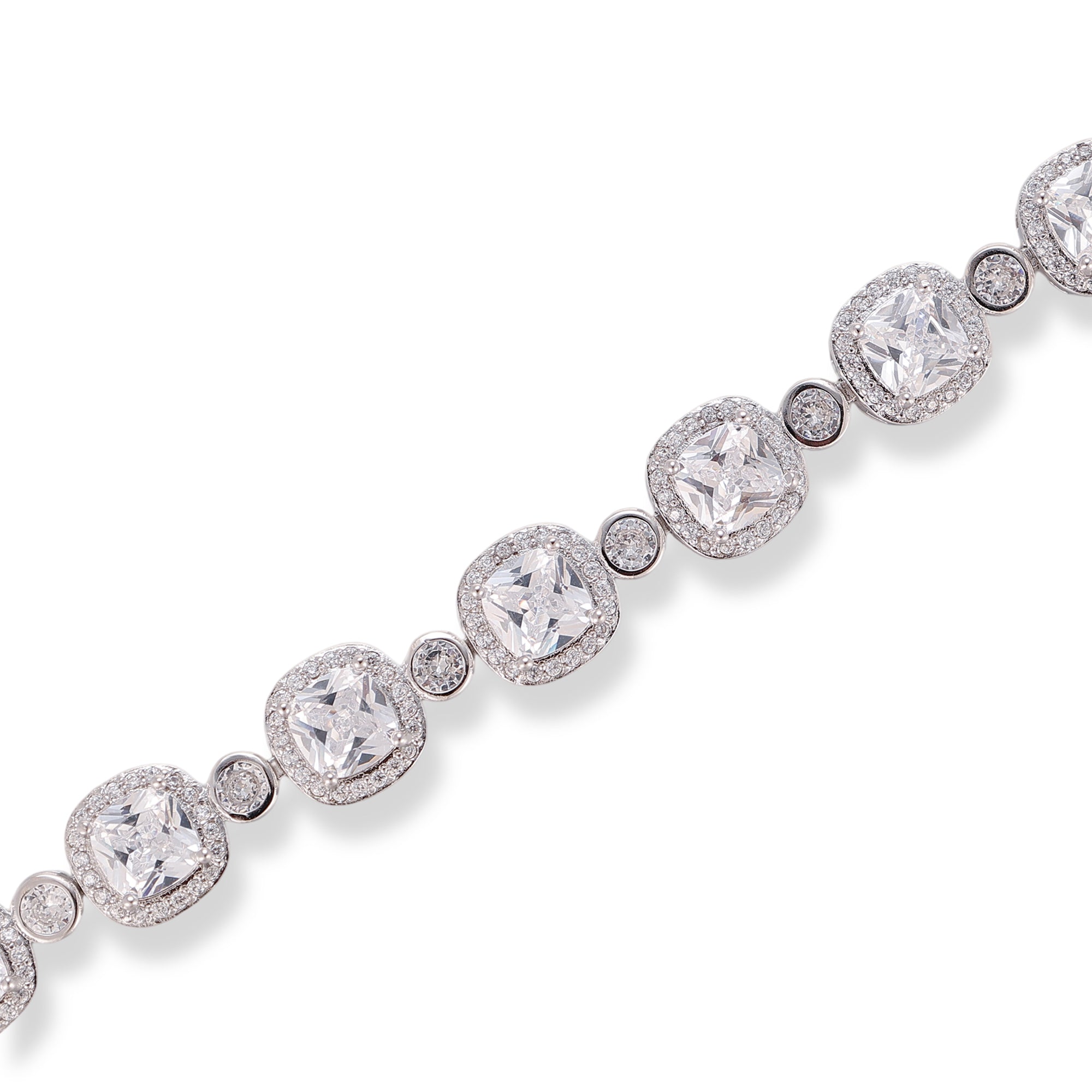 Yolina Silver Cushion Tennis Bacelet