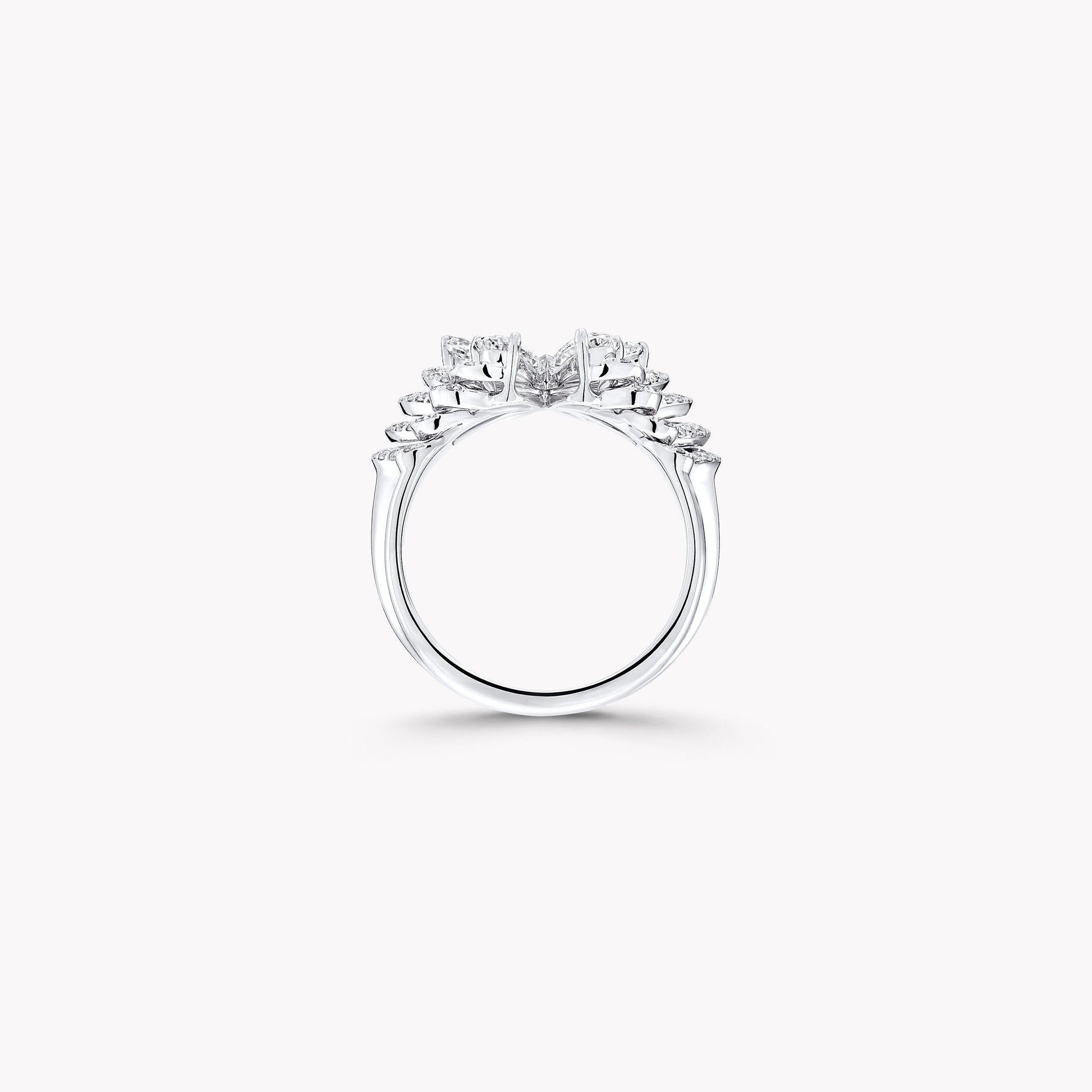 Zelma Asymétrique White Butterfly Ring