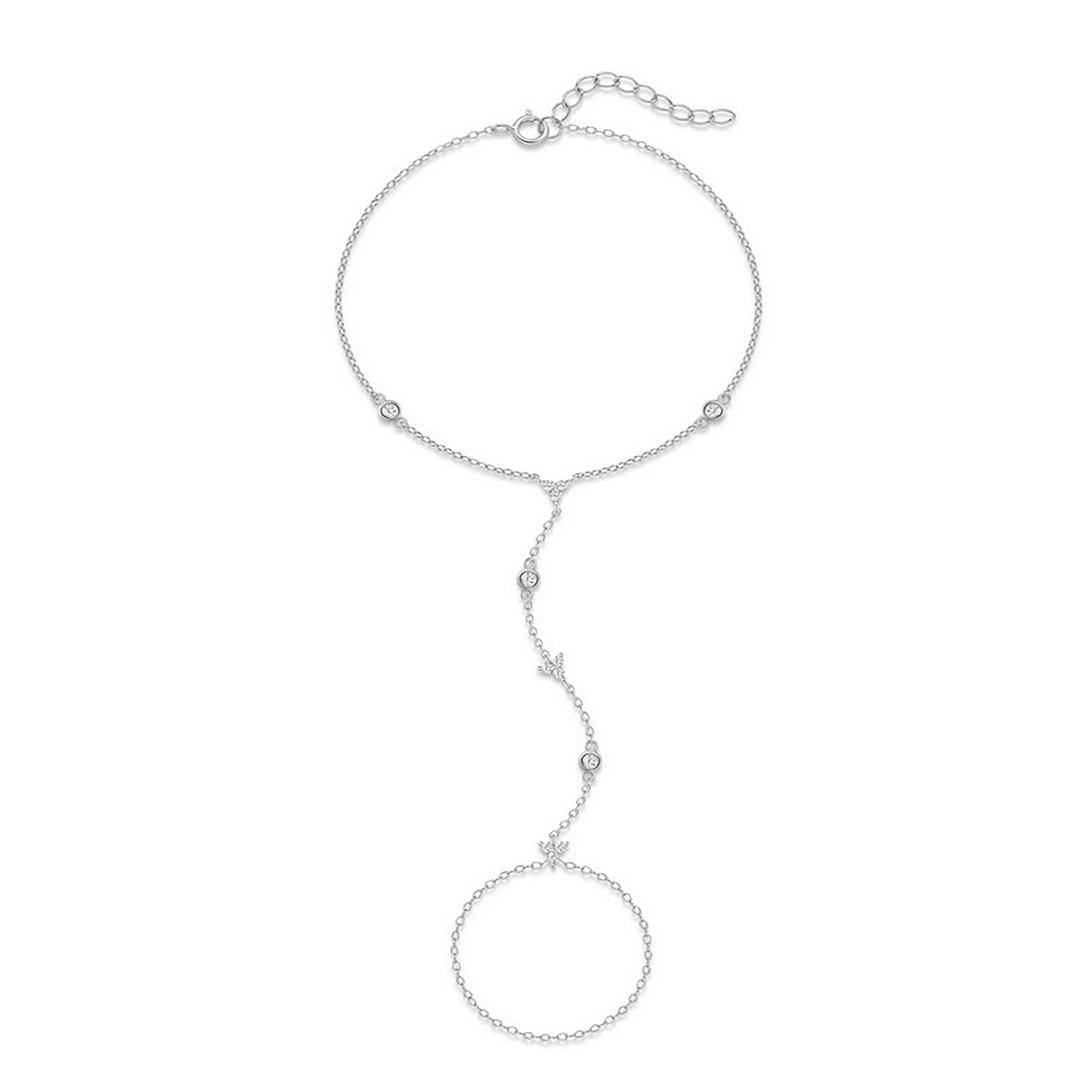 Gabriela 14K Gold Trèfle Linked Finger Bracelet